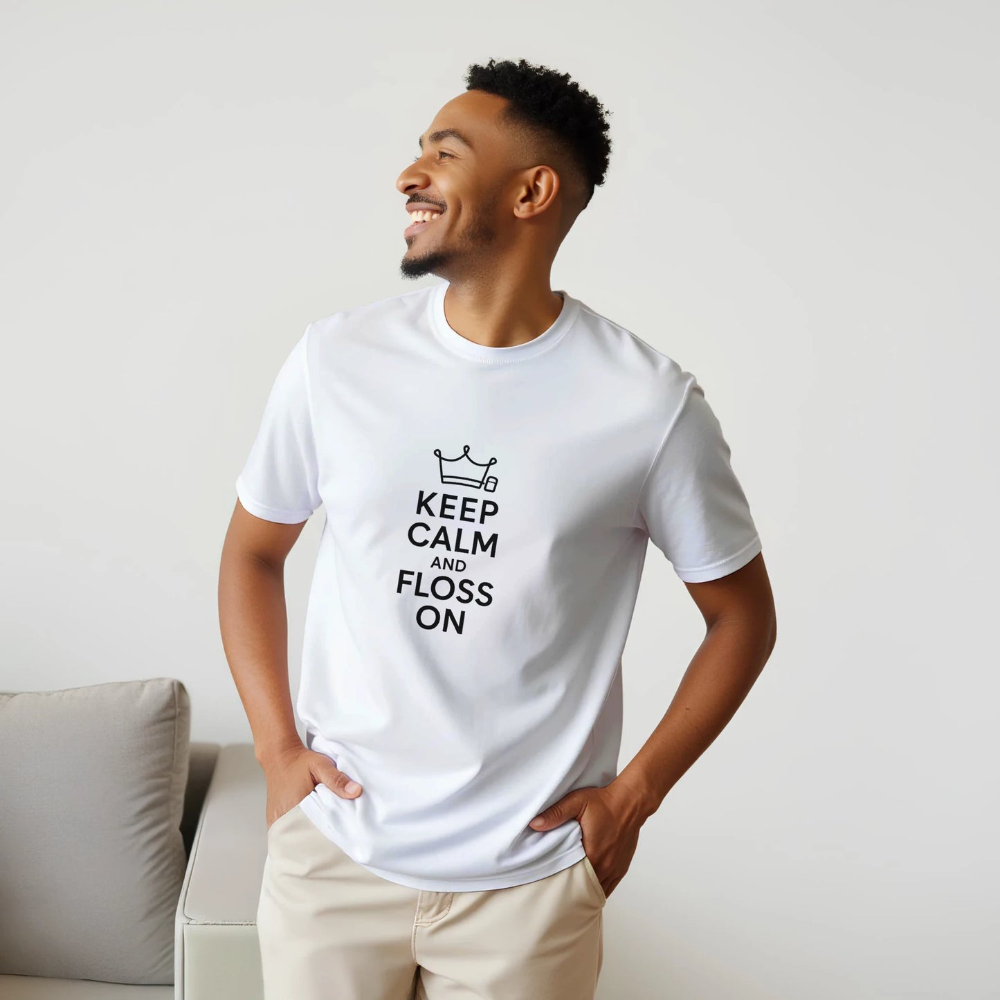 Keep Calm and Floss On T-Shirt – Funny Dental Unisex Tee - F4 Custom Prints