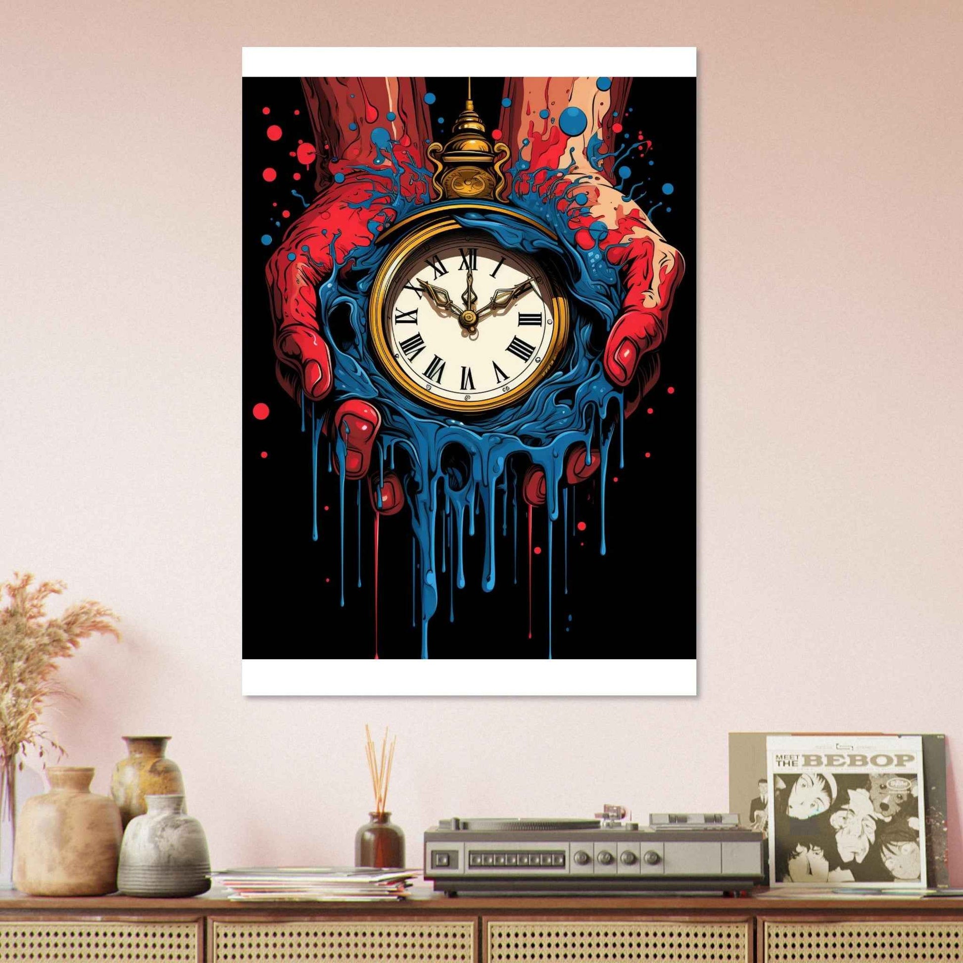"Melting Time" Poster – Surreal Drip Art Wall Decor (Multiple Sizes Available)