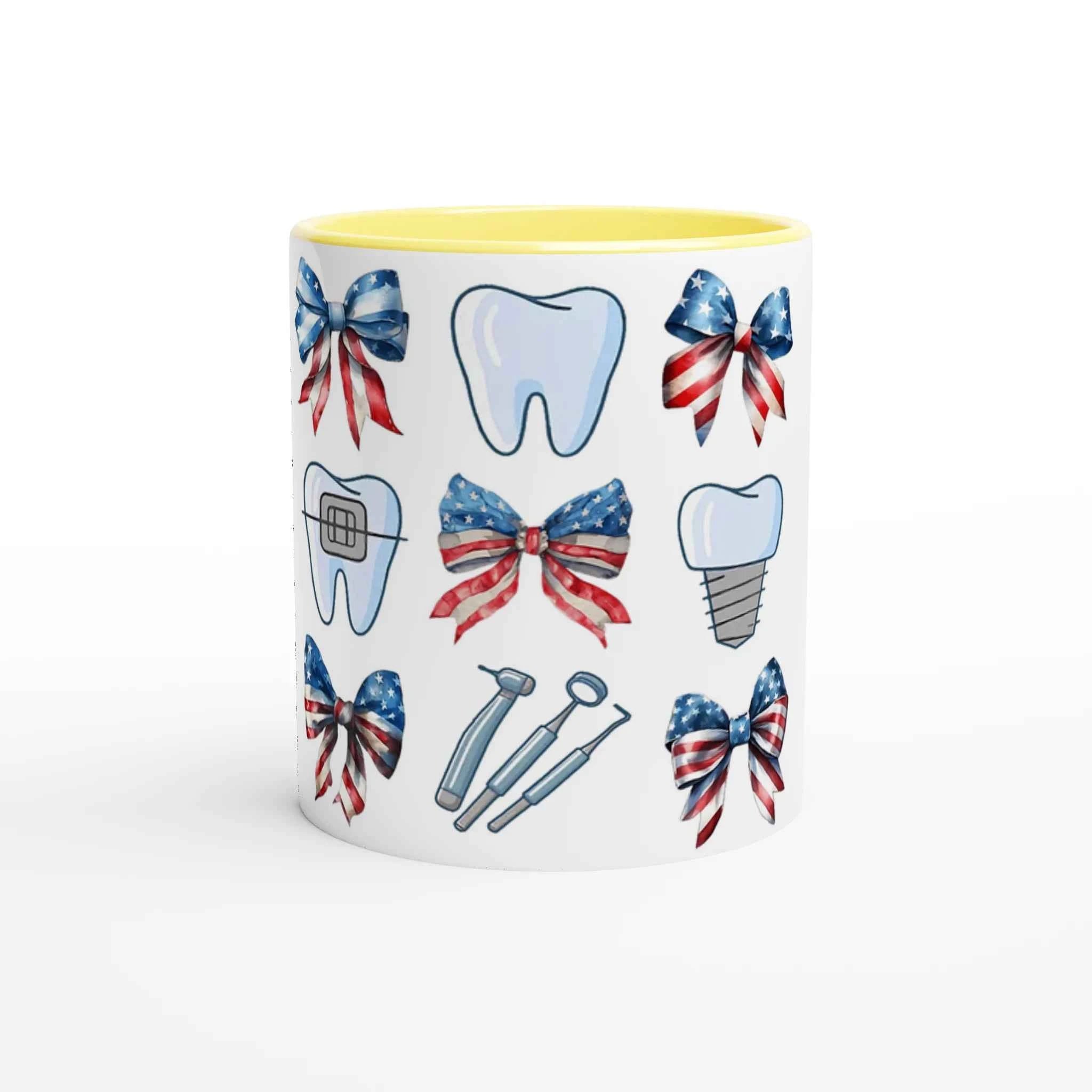 Dental 4th of July 11oz Coffee Mug with Color Inside
