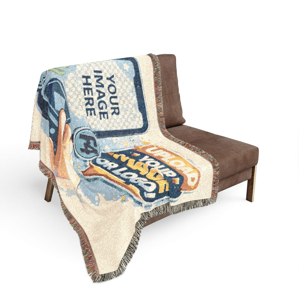 Custom Photo Woven Blanket – Personalized Logo & Image Throw