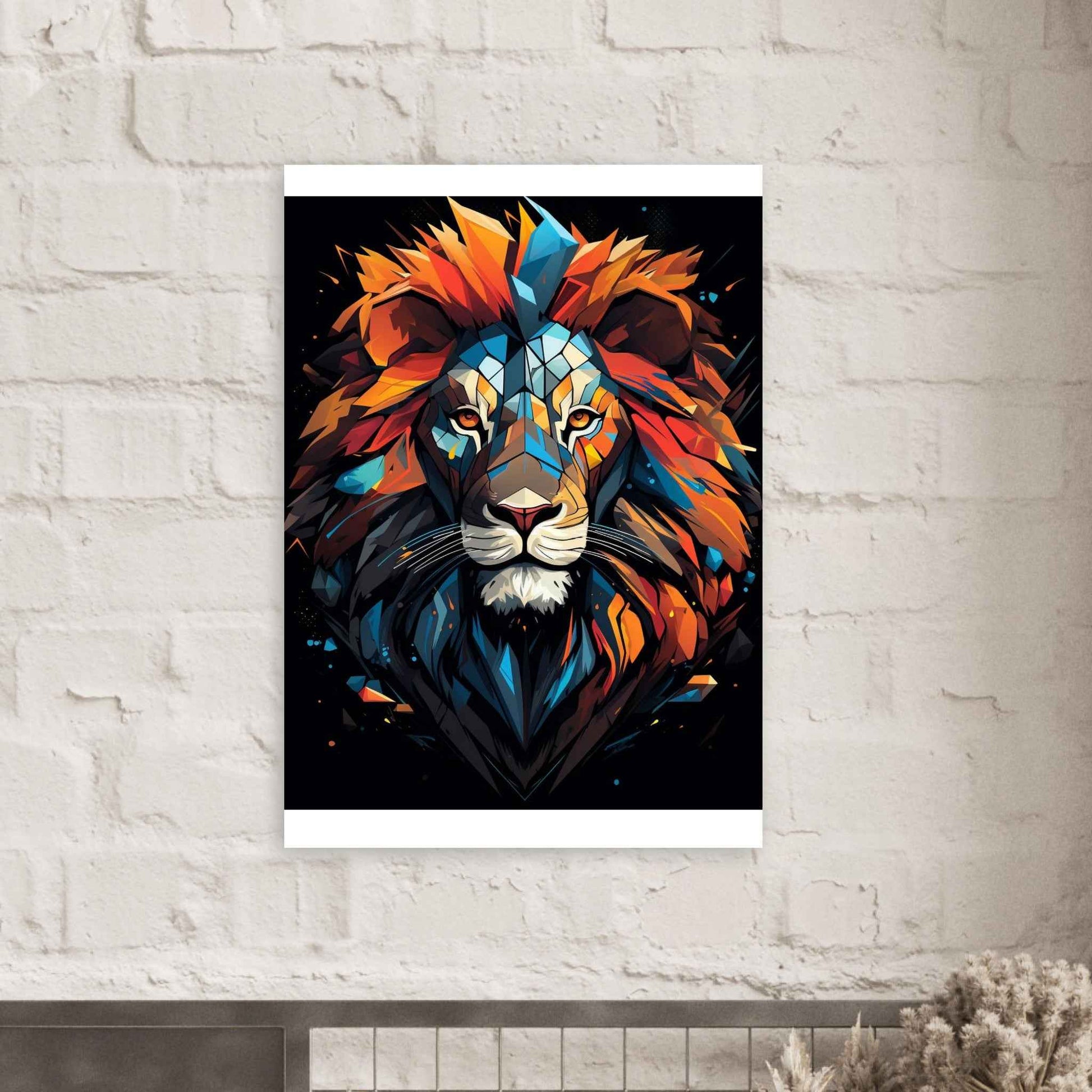 Abstract Lion King Poster – Bold Geometric Wall Art for Modern Spaces (Multiple Sizes Available)