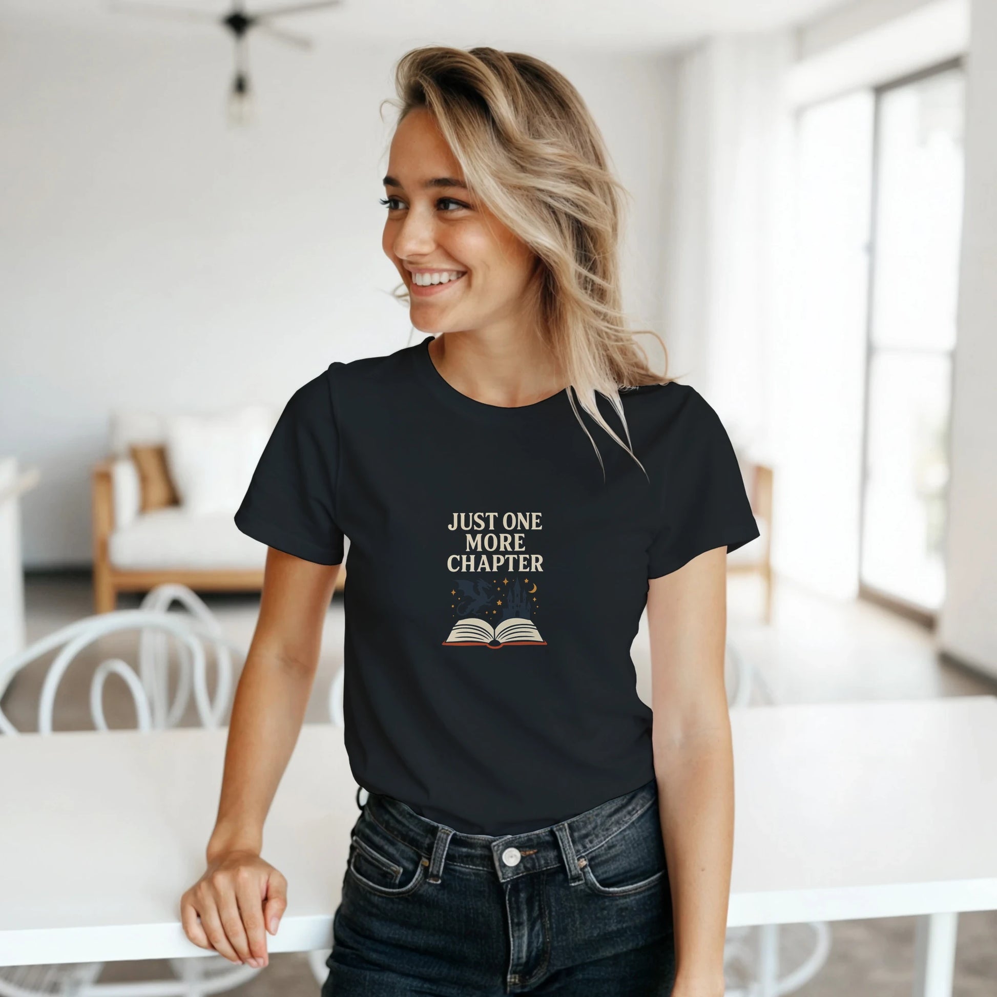 Just One More Chapter T-Shirt – Fantasy Booklover Reading Tee - F4 Custom Prints