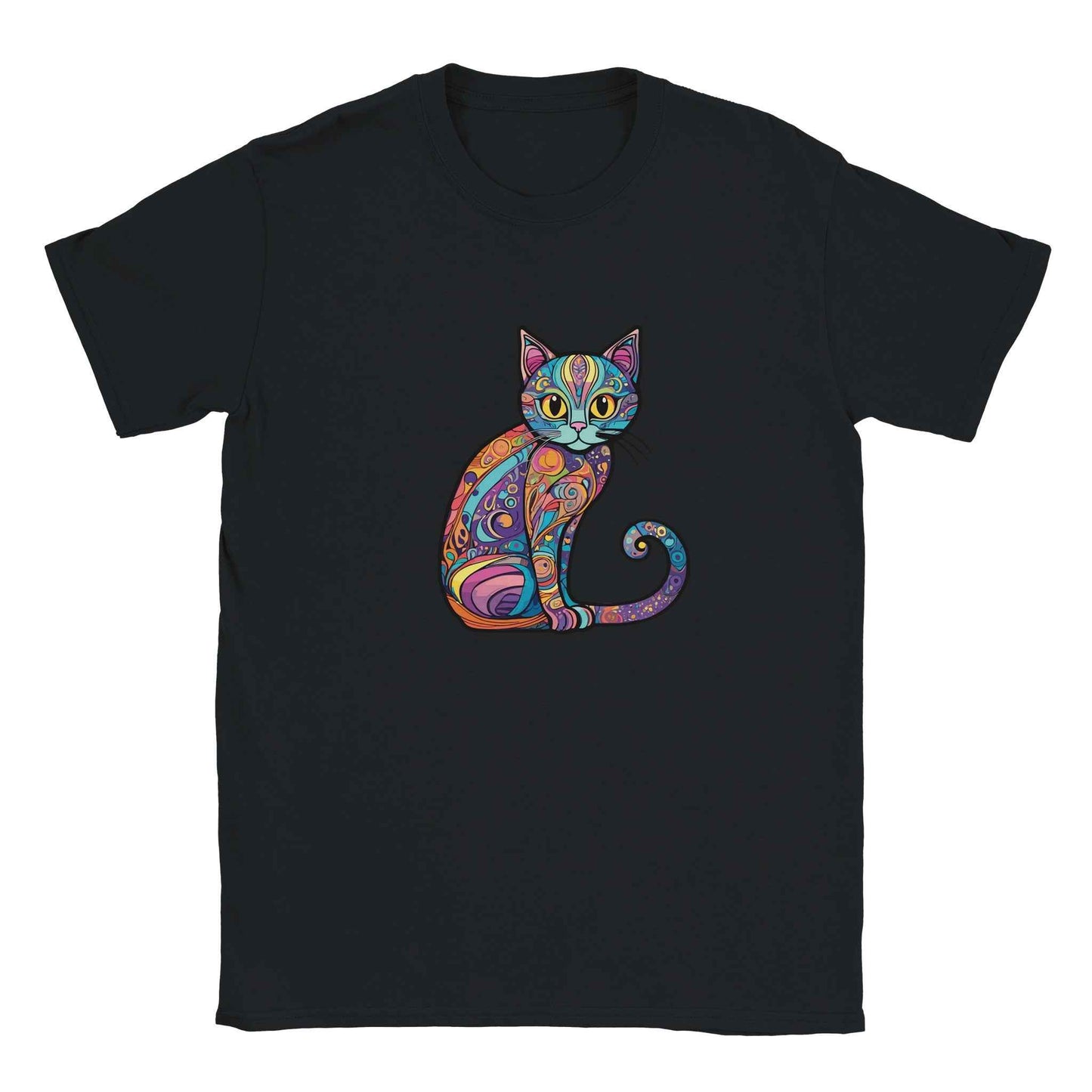 Zen Doodle Cat Tee – Psychedelic Feline Art for Boho Souls & Cat Lovers