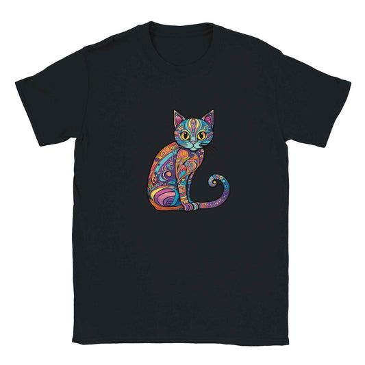 Zen Doodle Cat Tee – Psychedelic Feline Art for Boho Souls & Cat Lovers