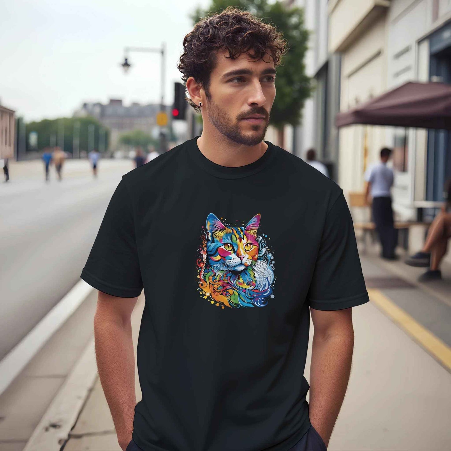Abstract Art Cat Graphic Tee – Premium Comfort & Bold Style for Everyday Wear
