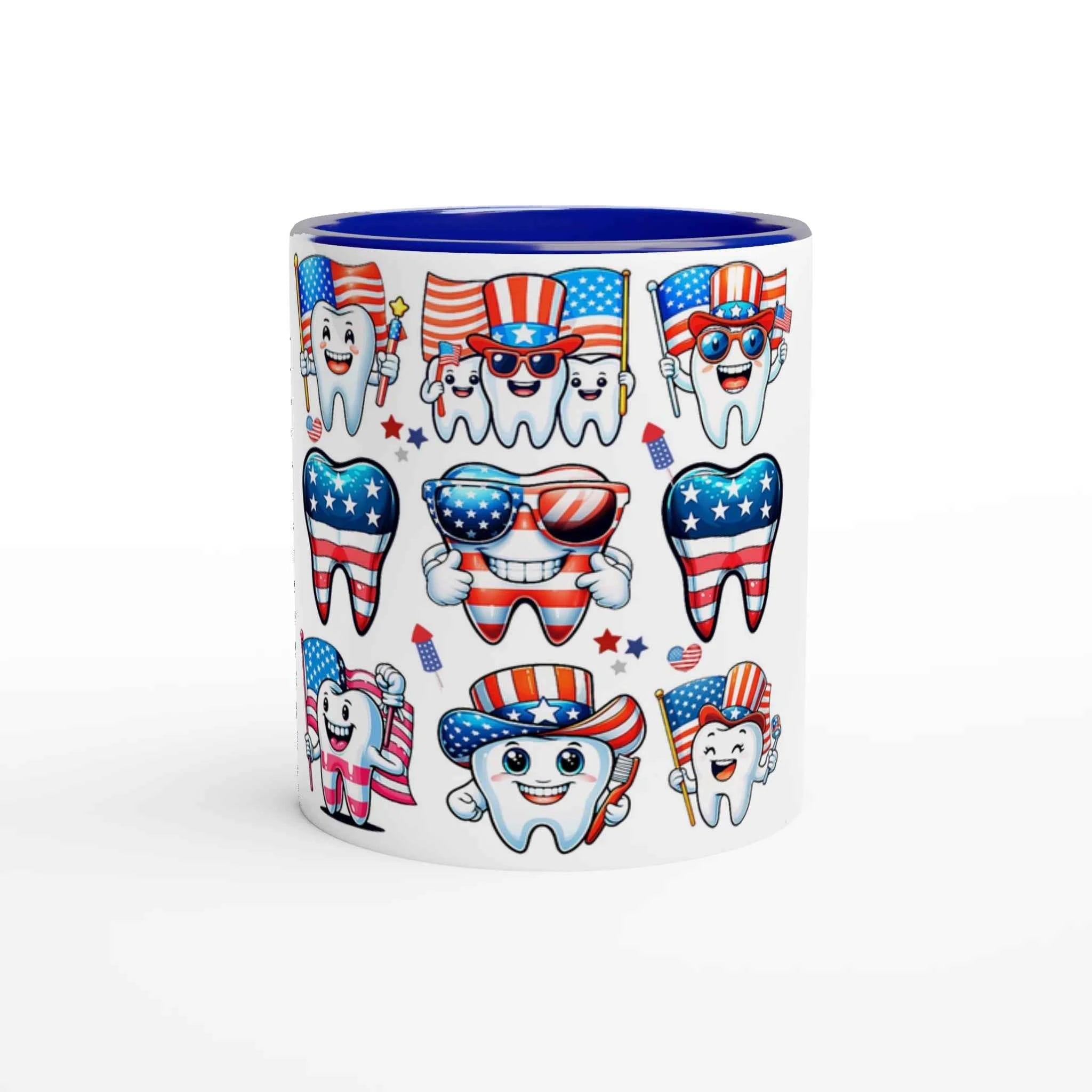 Dental Squad 4th of July 11oz Coffee Mug with Color Inside