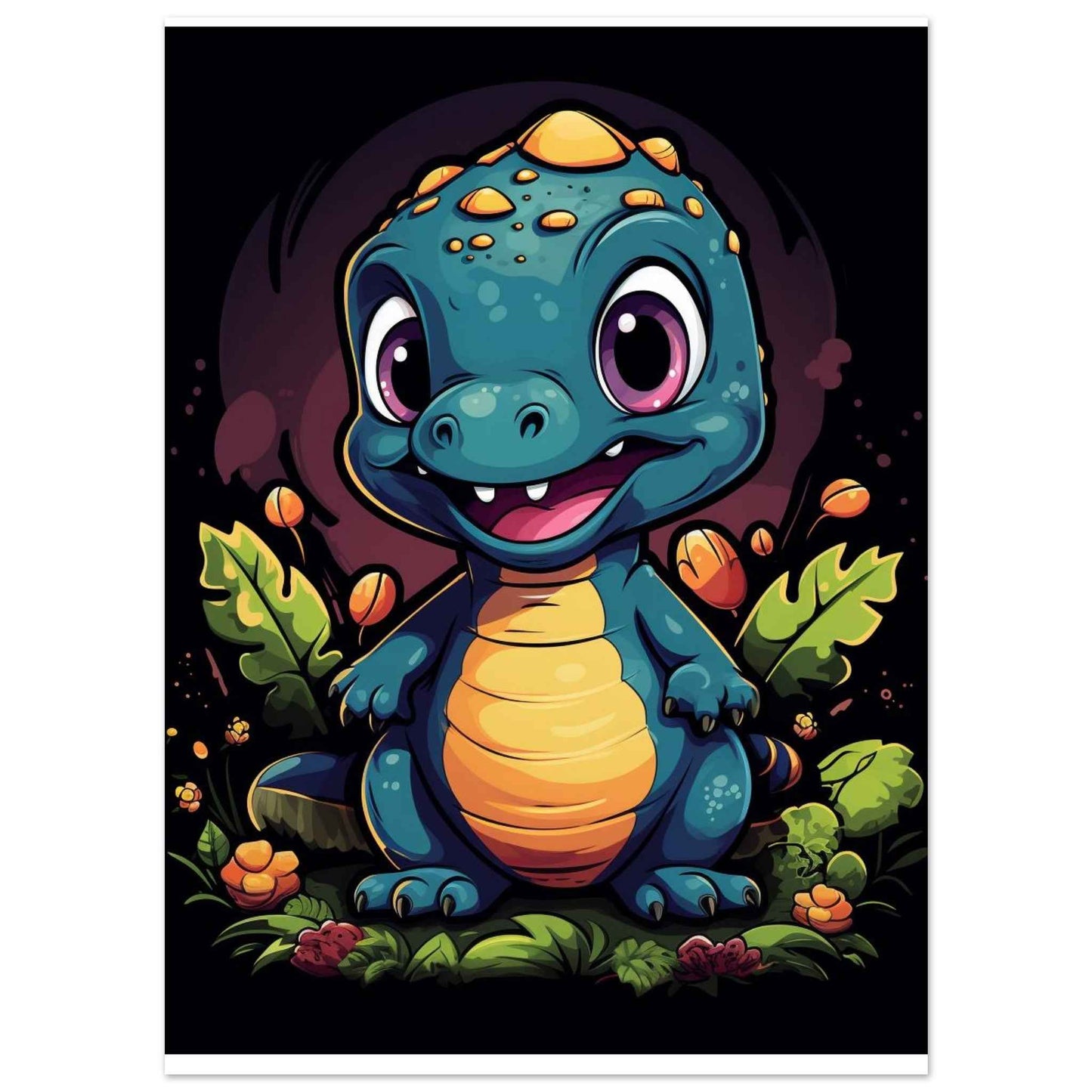 Chibi Dino Poster – Adorable & Playful Wall Art (Multiple Sizes Available)