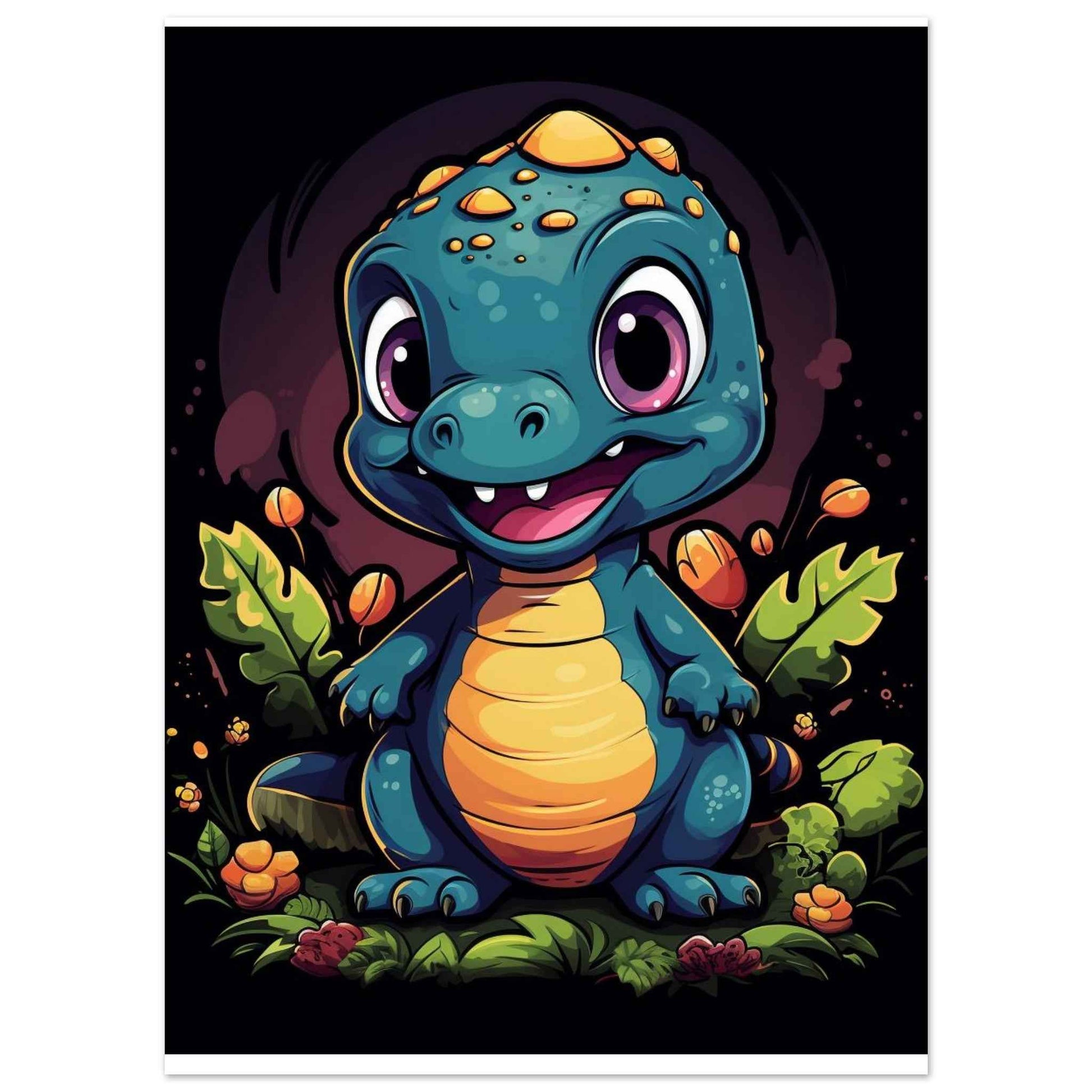 Chibi Dino Poster – Adorable & Playful Wall Art (Multiple Sizes Available)
