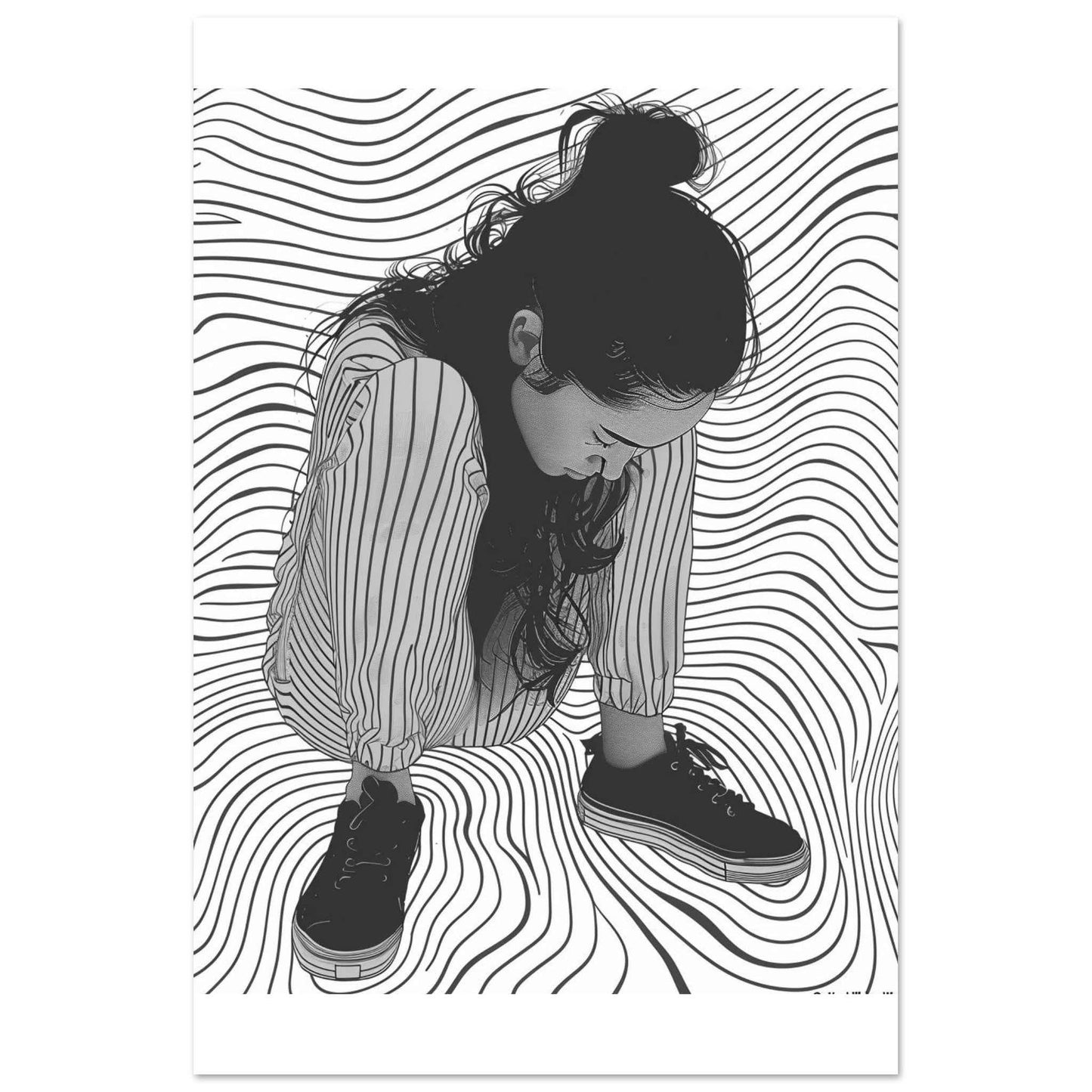"Wavy Wonder" Poster – Striking Optical Illusion Wall Art (Multiple Sizes Available)