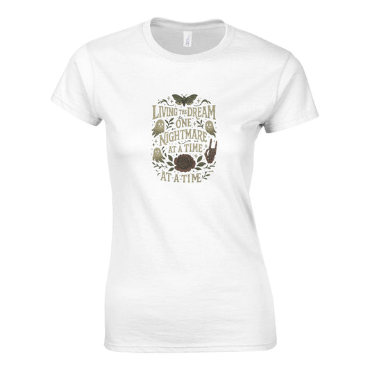 Gothic Dreamer Women’s T-Shirt – Spooky Vibes Rocker Aesthetic - F4 Custom Prints