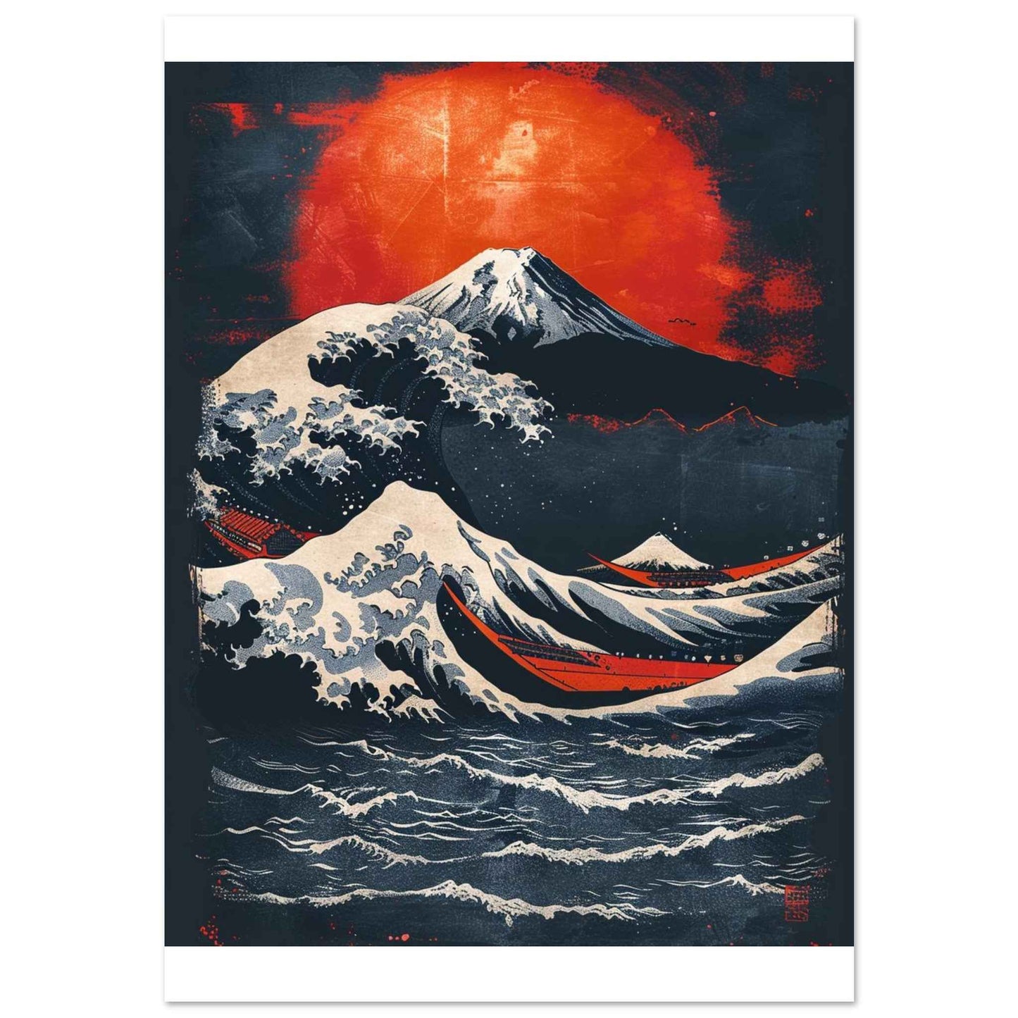 "The Great Wave & Mount Fuji" Poster – Japanese Ukiyo-e Inspired Wall Art (Multiple Sizes Available)