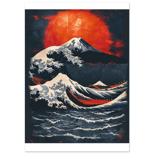 "The Great Wave & Mount Fuji" Poster – Japanese Ukiyo-e Inspired Wall Art (Multiple Sizes Available)