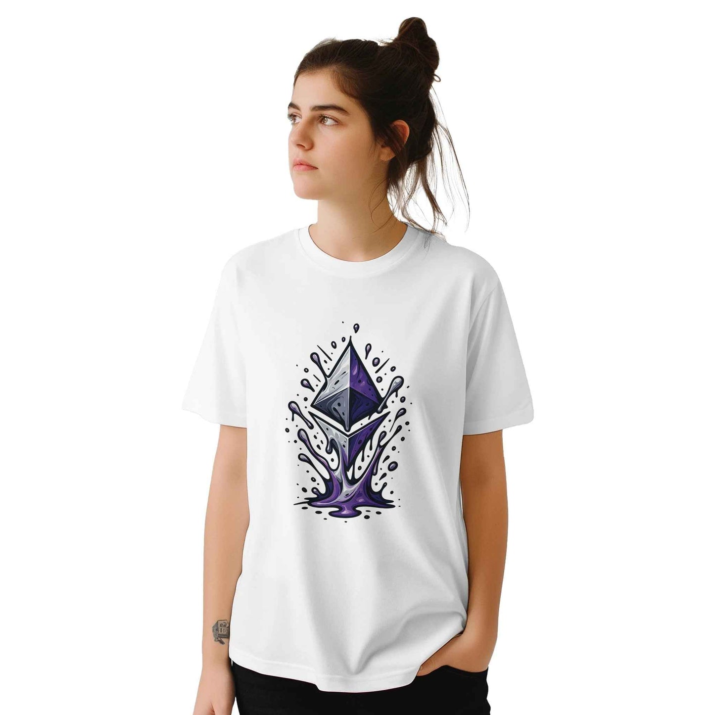Ethereum T-Shirt – Vibrant Crypto Splash Design