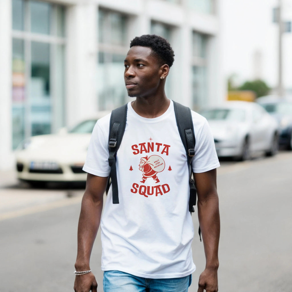 Santa Squad T-Shirt – Don’t Stop Believing Holiday Tee - F4 Custom Prints