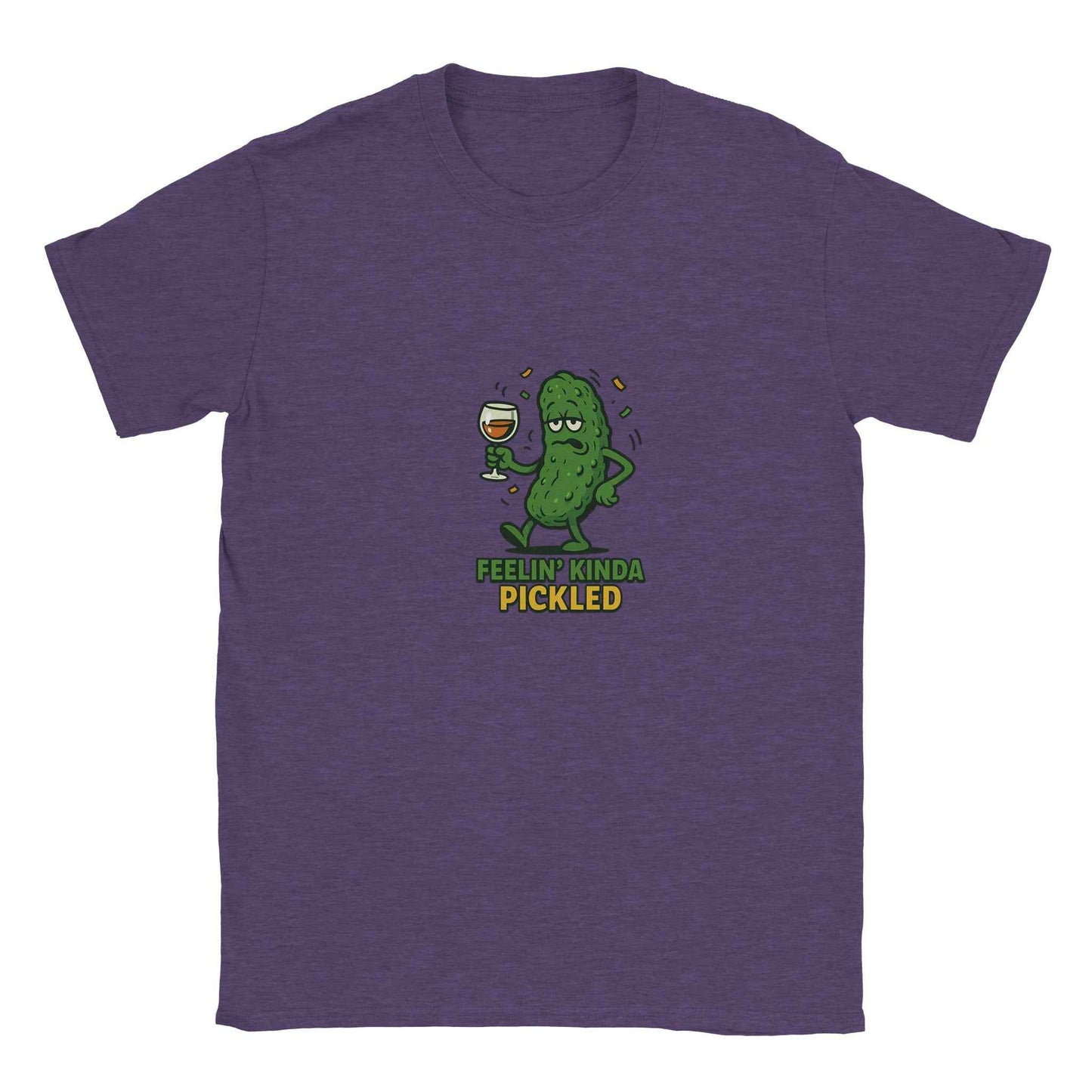 "Feelin' Kinda Pickled" Pickle T-Shirt – Humorous Tipsy Pickle Design Tee