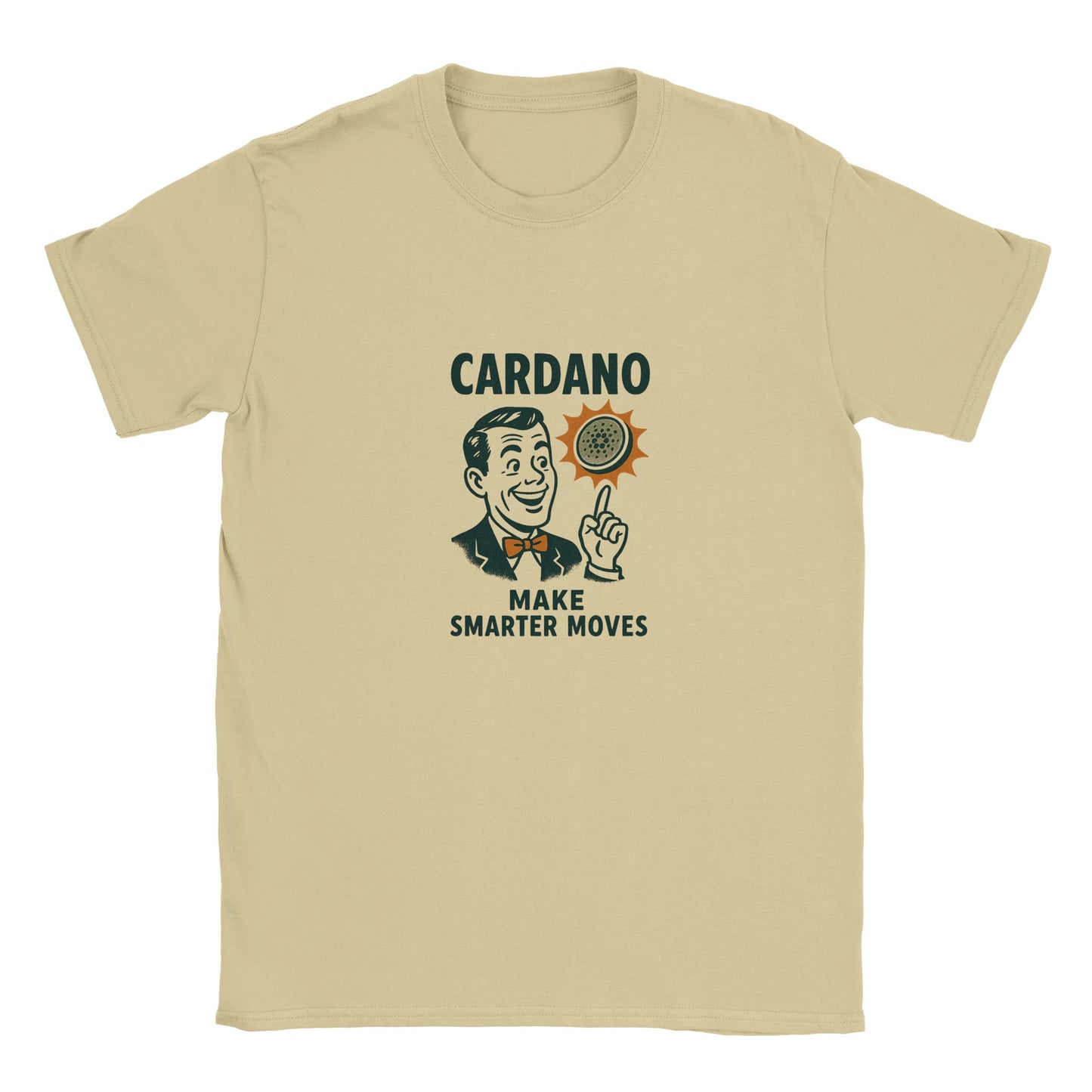 Vintage Cardano Crypto T-Shirt – Make Smarter Moves Design - F4 Custom Prints