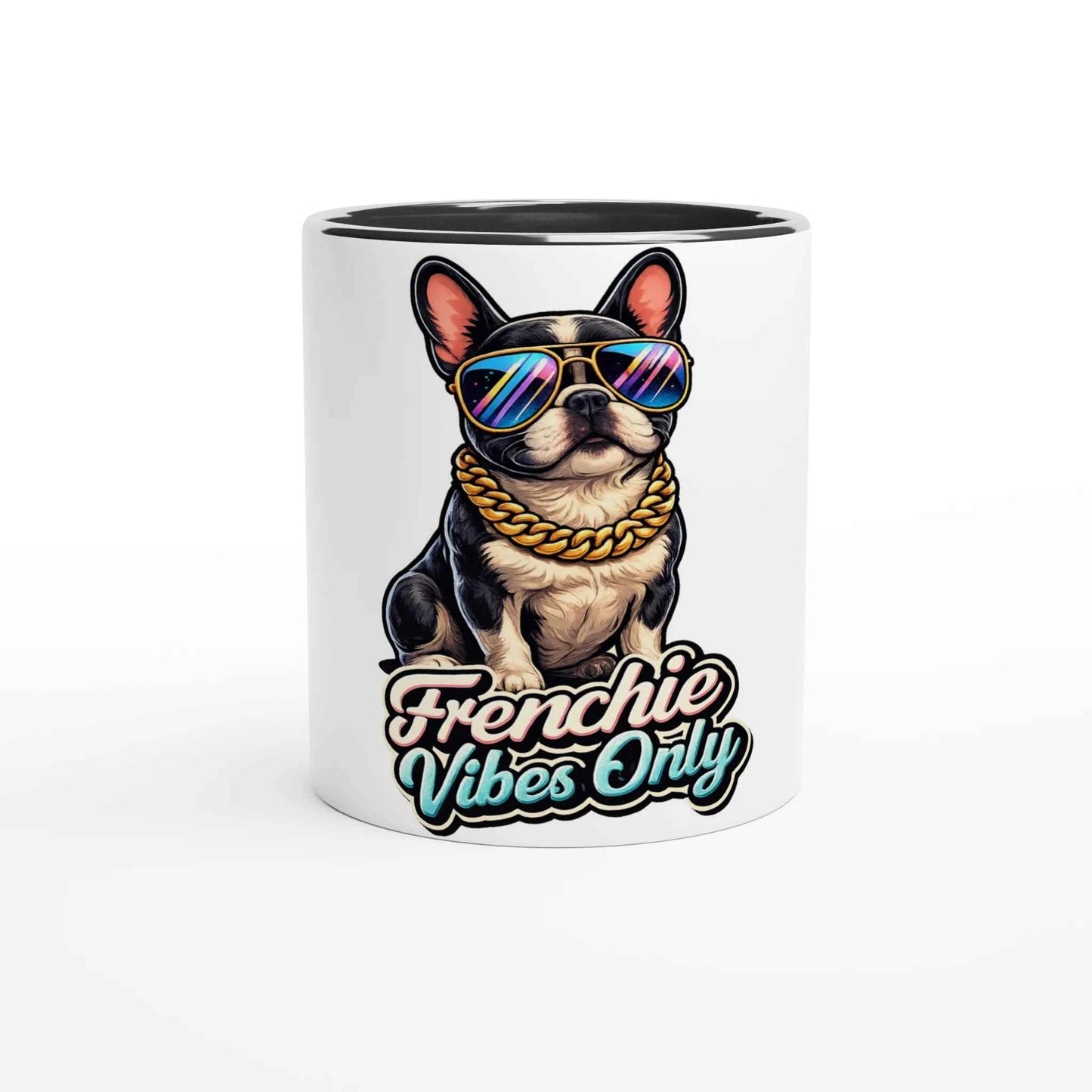Frenchie Vibes Only 11oz Coffee Mug with Color Inside
