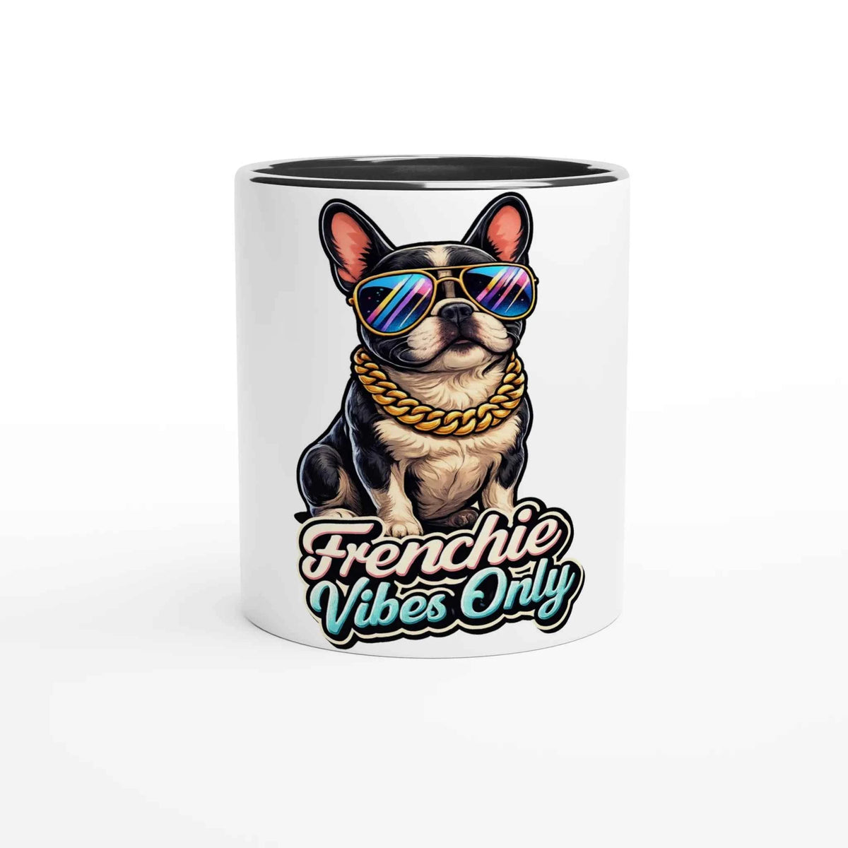 Frenchie Vibes Only 11oz Coffee Mug with Color Inside