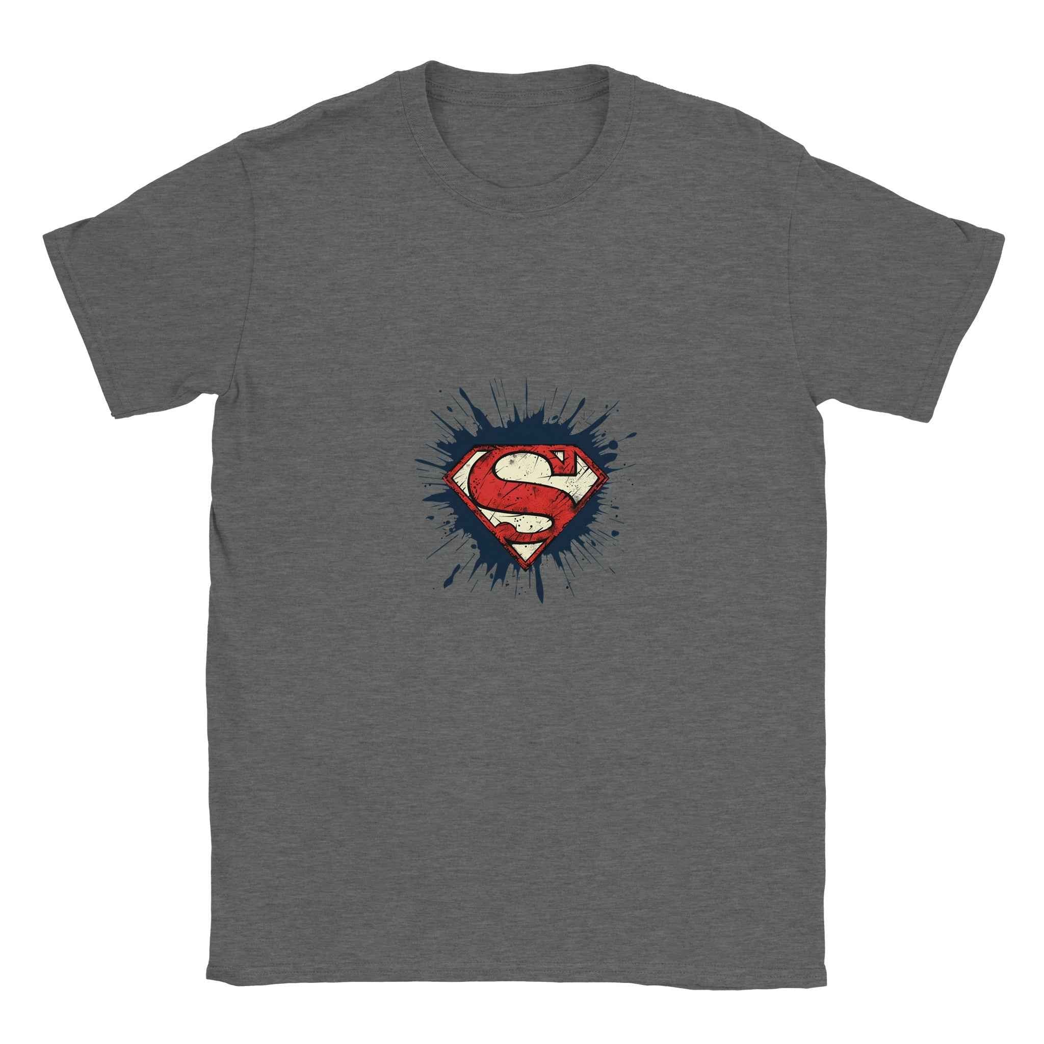 Superman Splatter T-Shirt  – Heroic Comic-Inspired Splatter Graphic Tee in Various Colors