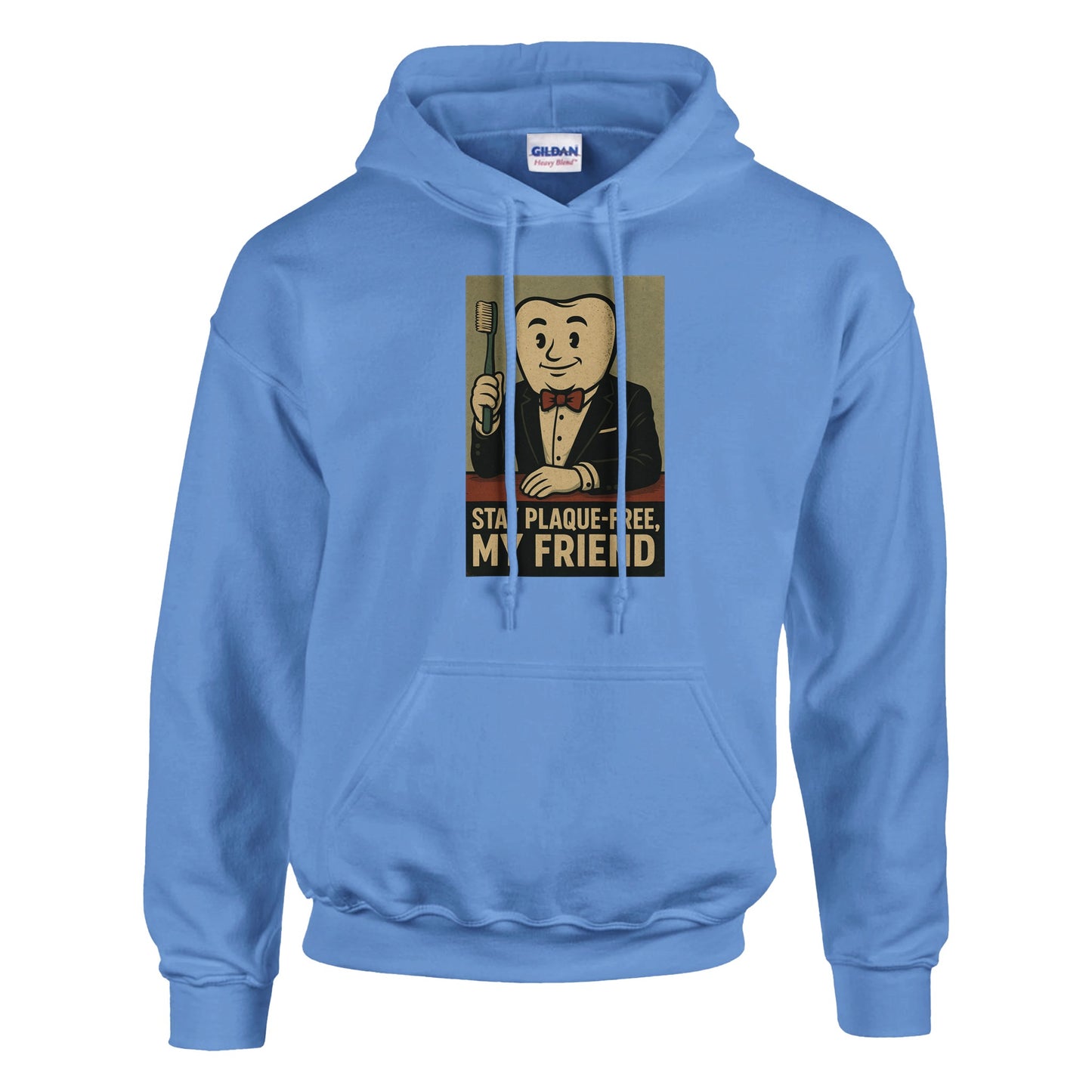 Stay Plaque Free Tooth Hoodie – Retro Dental Humor Pullover - F4 Custom Prints