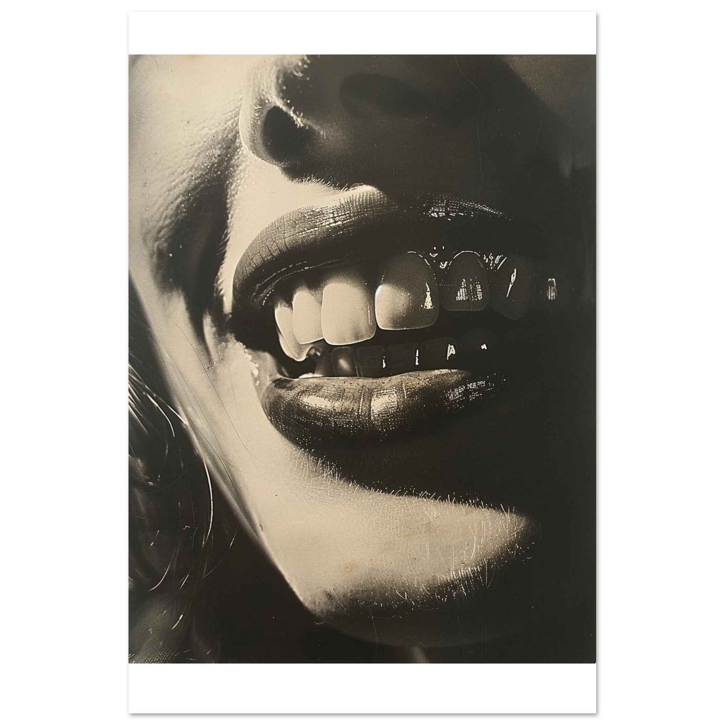 "The Smile" Poster – Captivating Noir Glamour Wall Art (Multiple Sizes Available)
