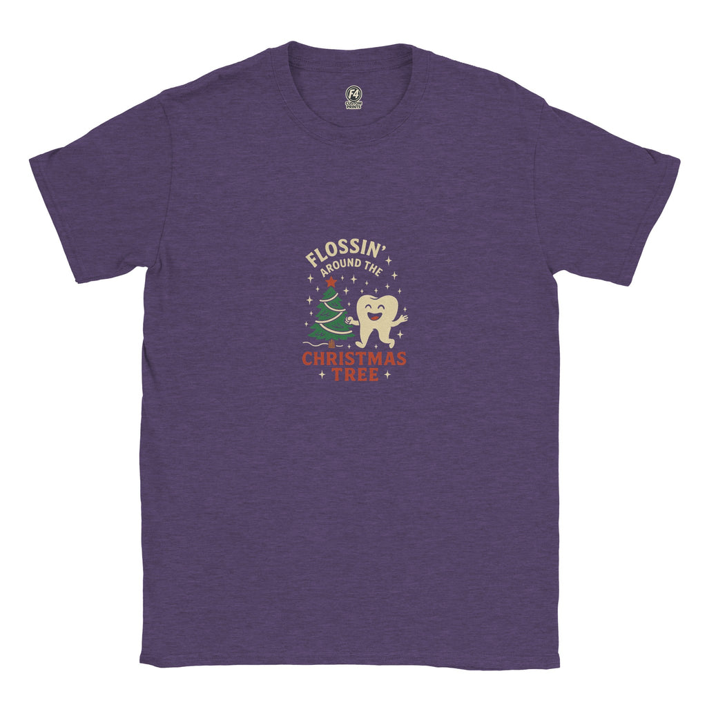 Flossin’ Around the Christmas Tree Tee – Funny Christmas Dental Shirt - F4 Custom Prints