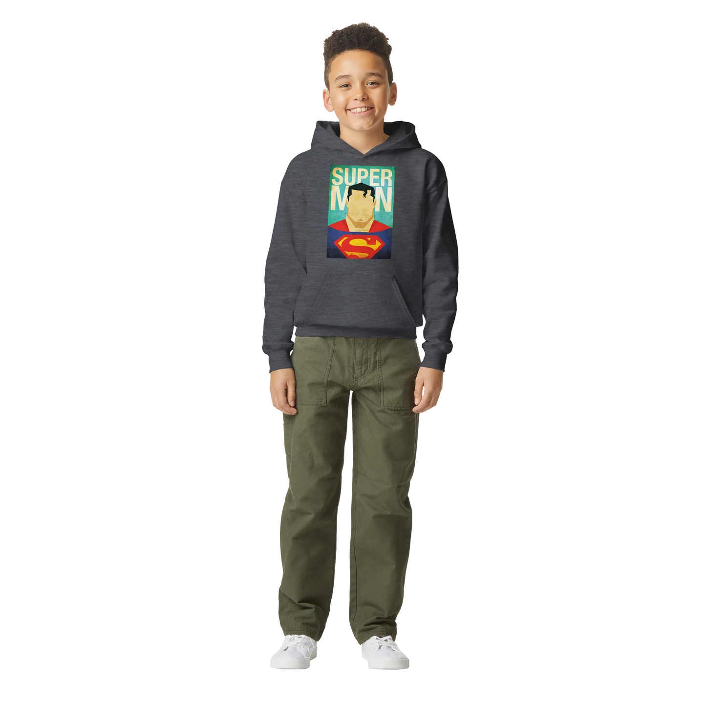 Kids Retro Superman Inspired Hoodie