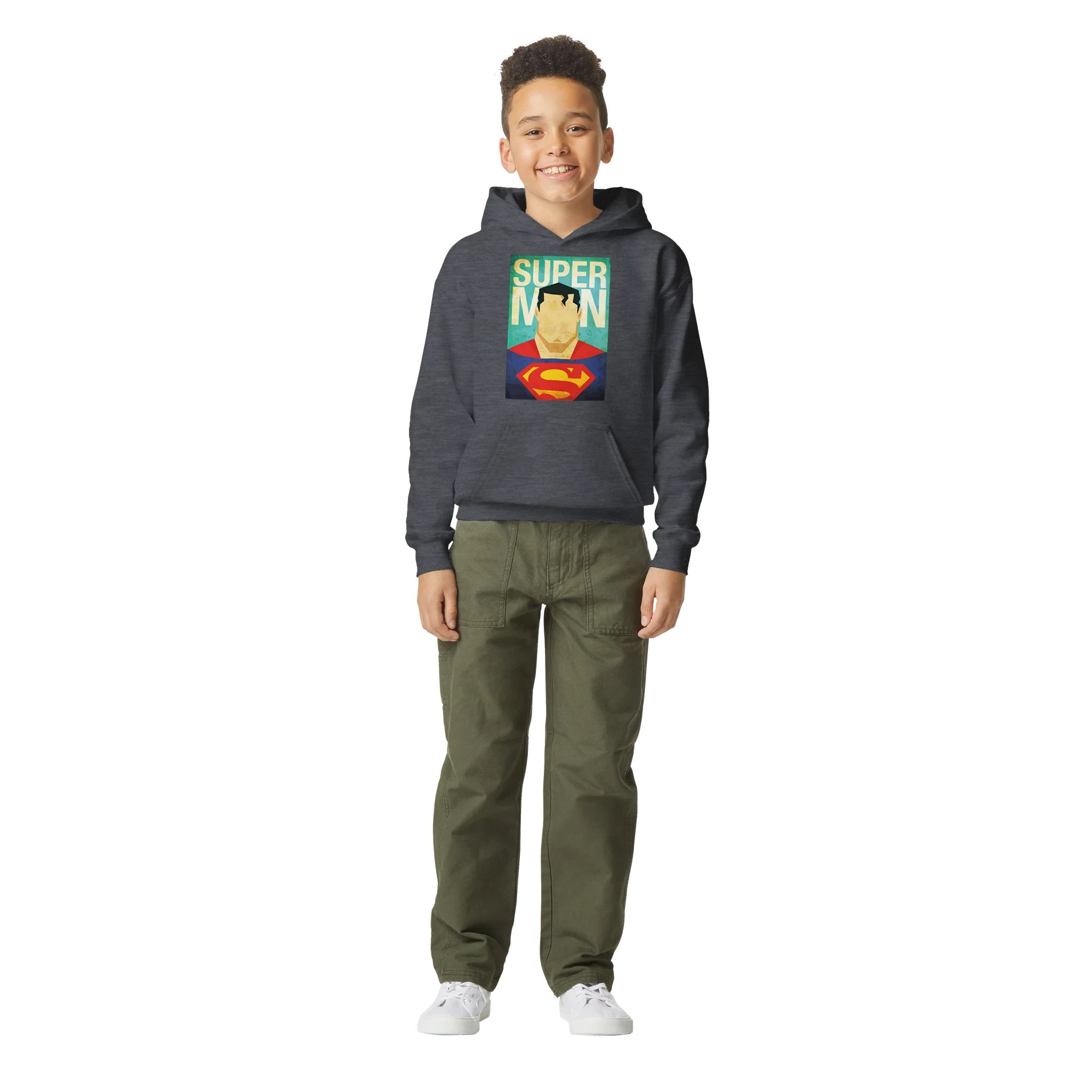 Kids Retro Superman Inspired Hoodie