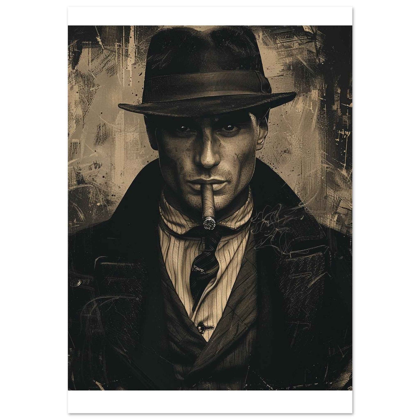 "The Gangster" Poster – Noir Detective Style Wall Art (Multiple Sizes Available)