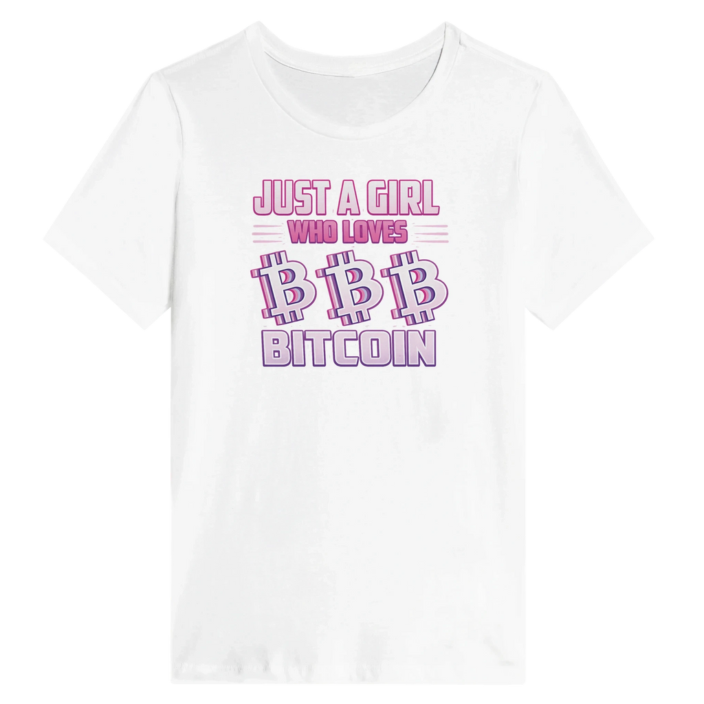 Bitcoin Women’s Shirt – Just a Girl Who Loves Bitcoin Retro Design