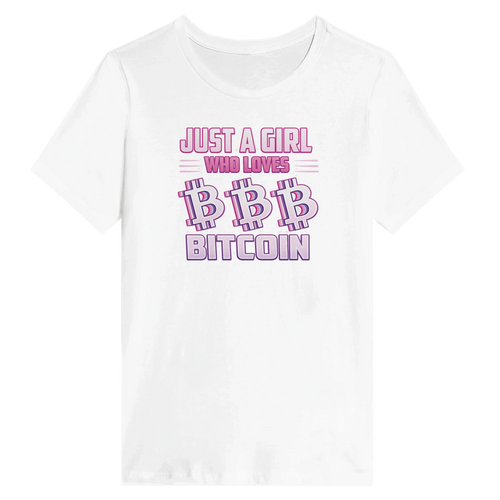 Bitcoin Women’s Shirt – Just a Girl Who Loves Bitcoin Retro Design