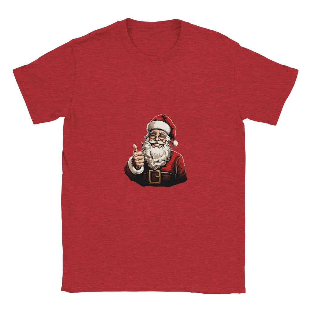 Jolly Santa Thumbs Up Christmas Tee – Festive Holiday Graphic Shirt in Multiple Colors