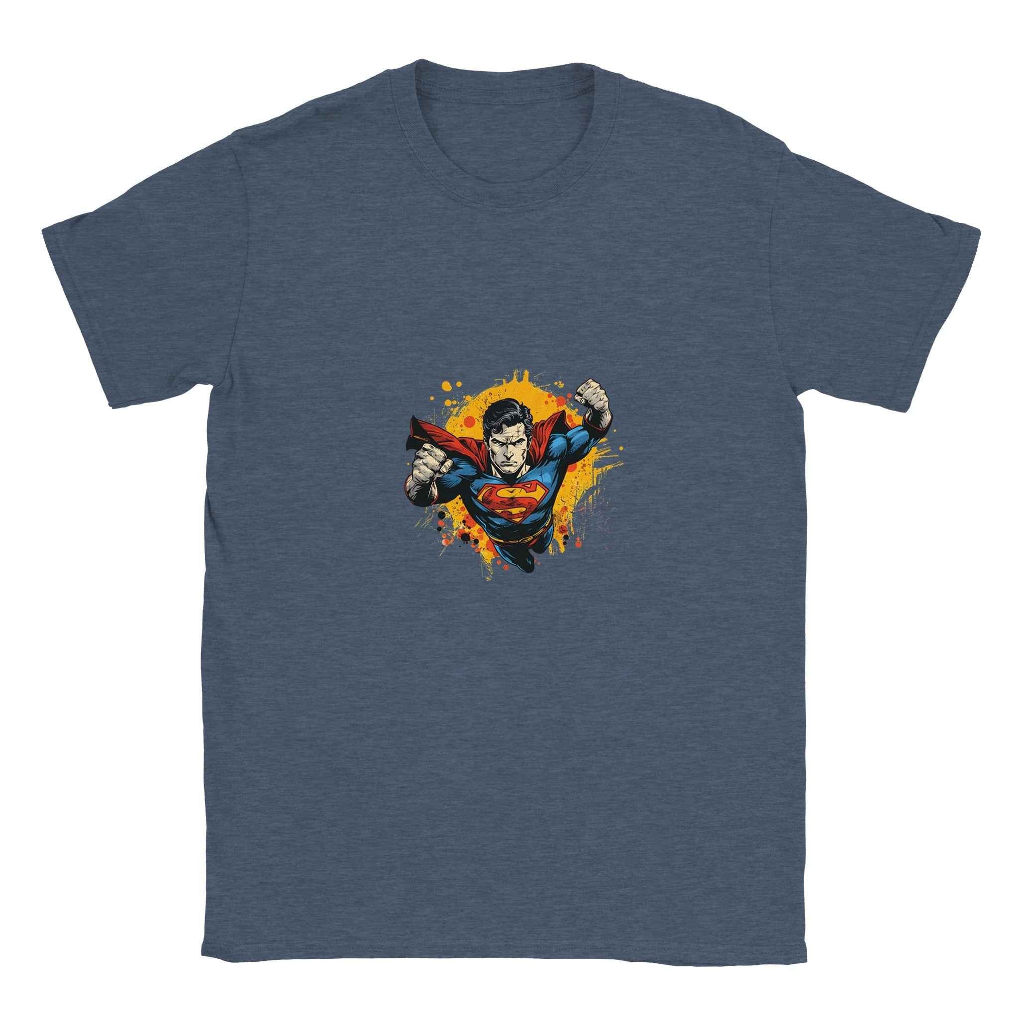 Superman Action Stance T-Shirt – Heroic Comic-Inspired Graphic Tee in Multiple Colors