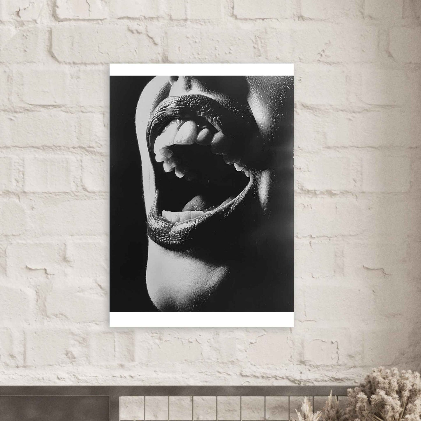 “Open Mouth” Poster – Dramatic Black & White Wall Art (Multiple Sizes Available)