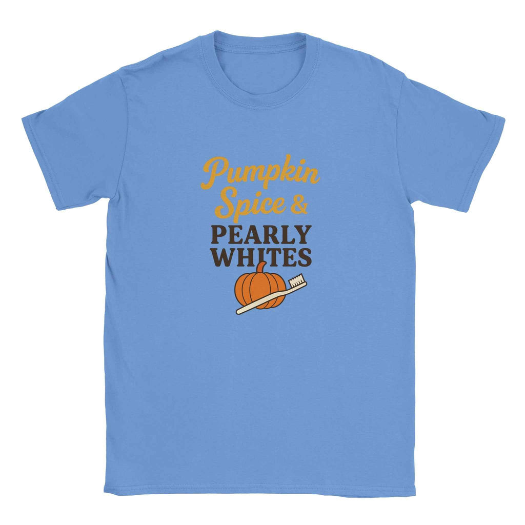 Pumpkin Spice Pearly Whites T-Shirt – Pumpkin Spice Dental T-Shirt - F4 Custom Prints