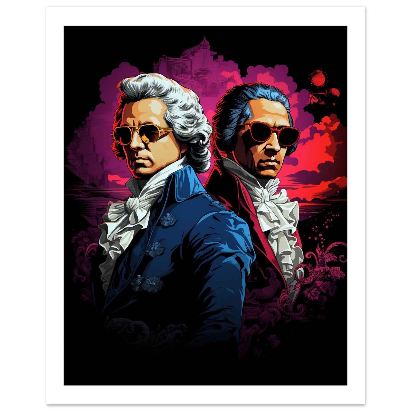 Classical Cool: Baroque Bad Boys Poster – Vibrant Neo-Classical Pop Art (Multiple Sizes Available)