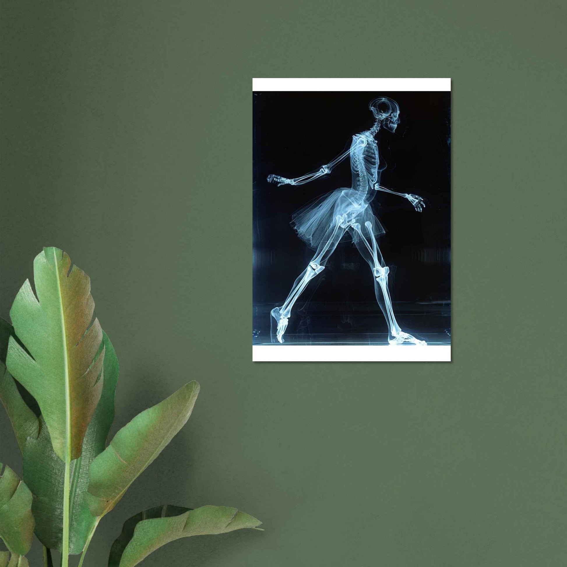 "Skeleton Ballerina" Poster – Ethereal X-ray Dance Wall Art (Multiple Sizes Available)