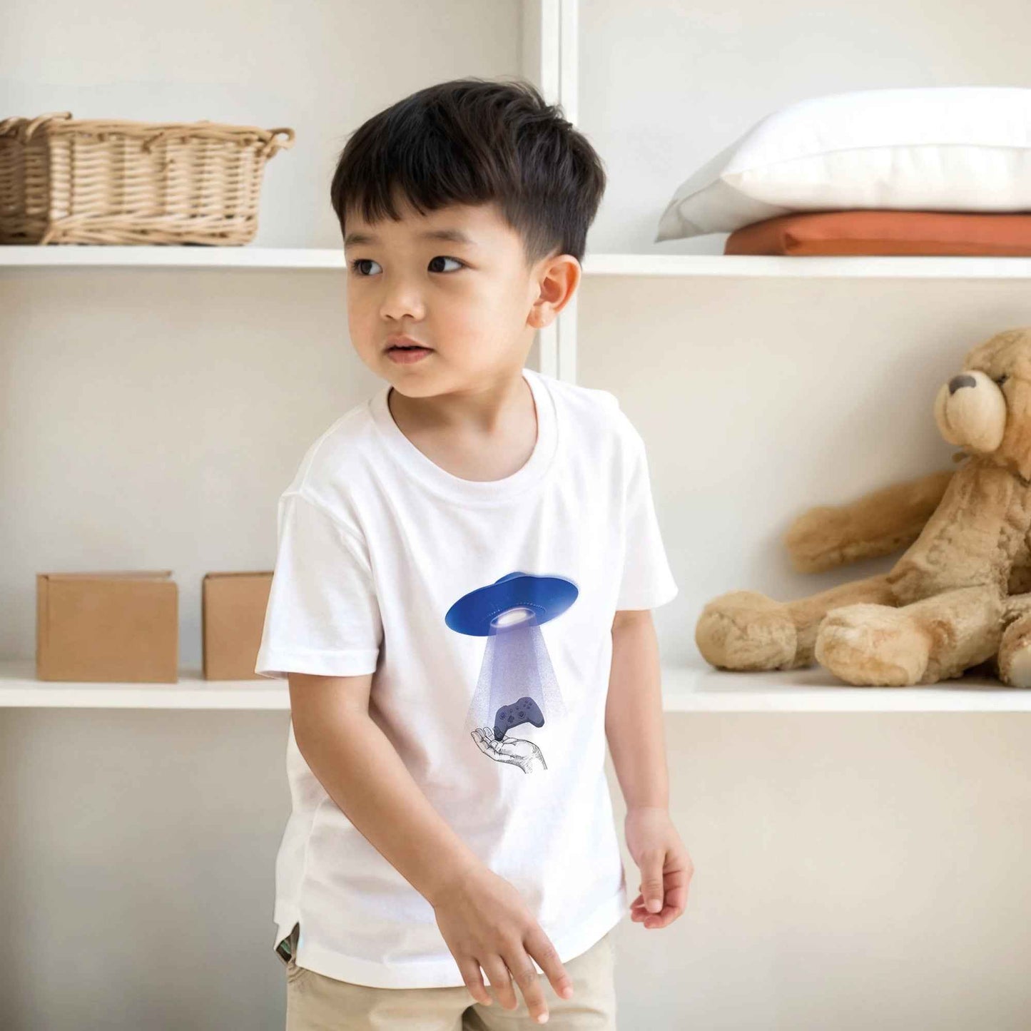 UFO Gamer Kid T-Shirt – Abducted by Gaming Tee (Sibling Rivalrze Collection) - F4 Custom Prints