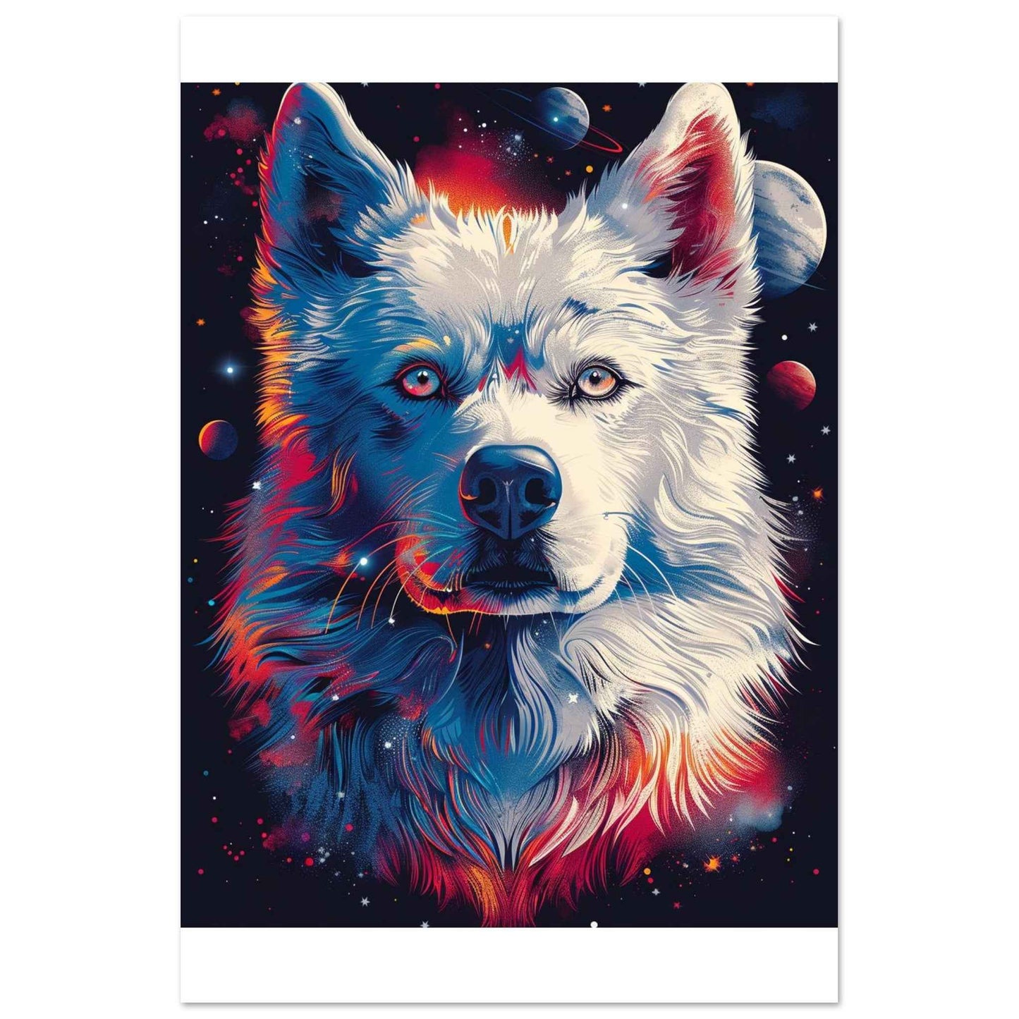 "Cosmic Wolf" Poster – Vibrant Galactic Wall Art (Multiple Sizes Available)