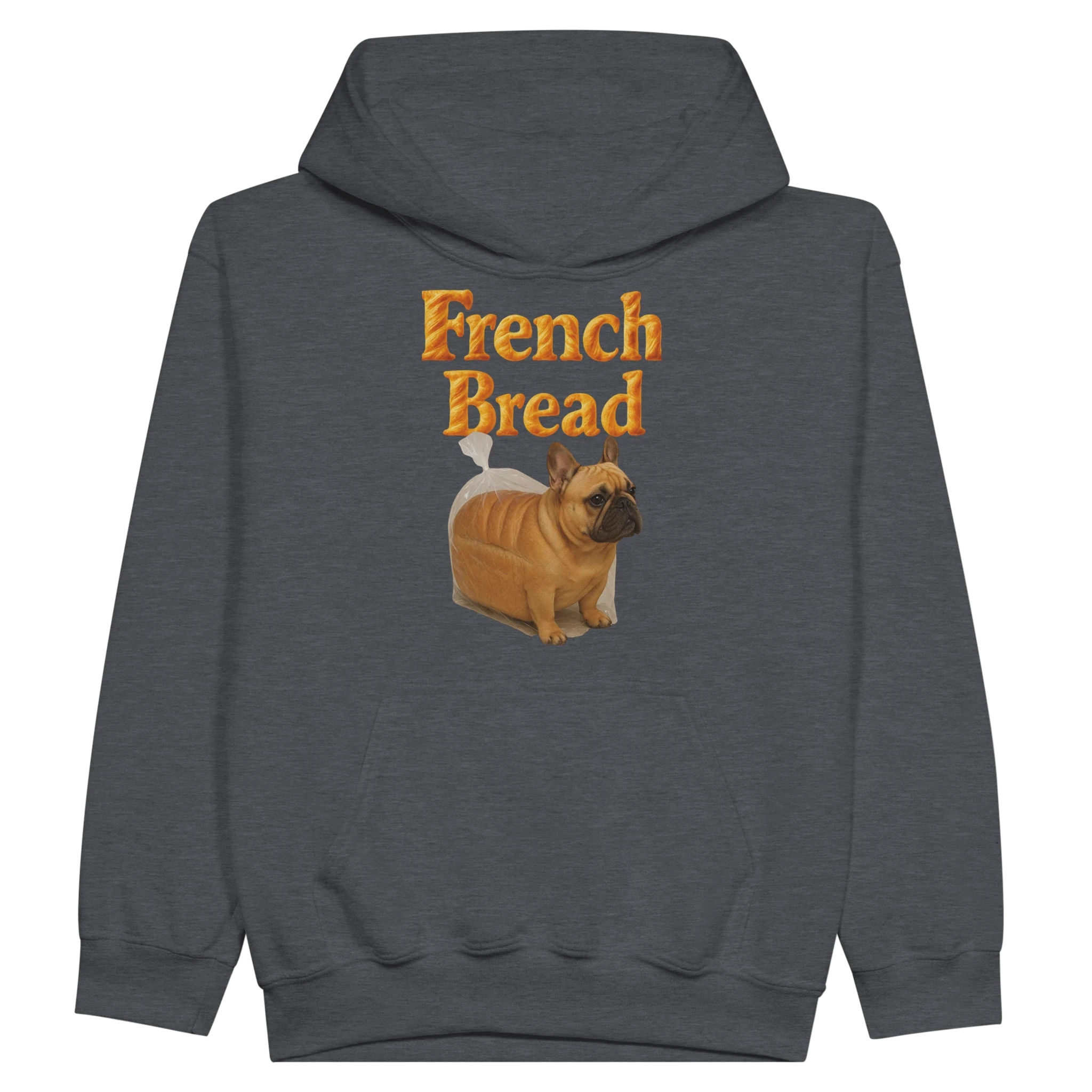 Kids Funny French Bread Bulldog Hoodie