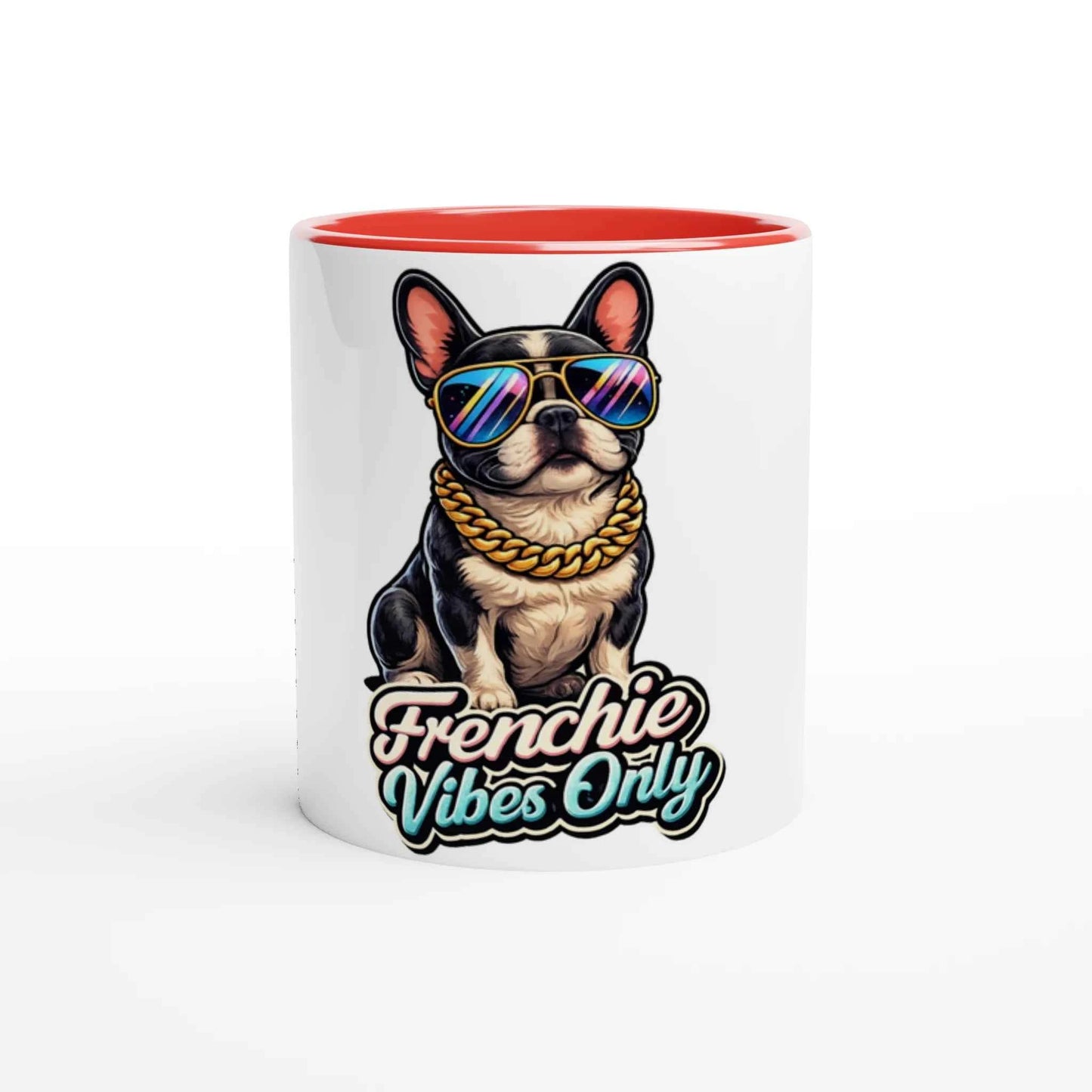 Frenchie Vibes Only 11oz Coffee Mug with Color Inside