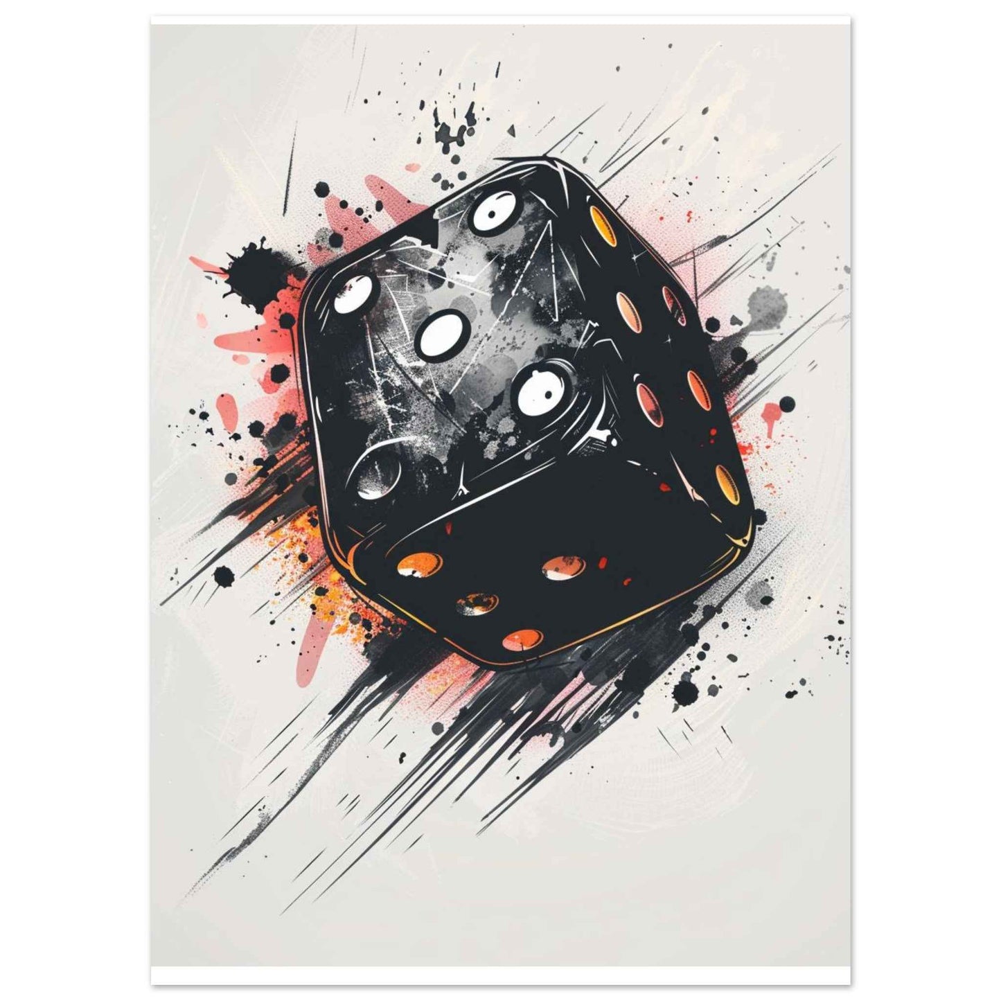 "Roll the Dice" Poster – Gritty, Abstract Casino Art for Modern Walls (Multiple Sizes Available)