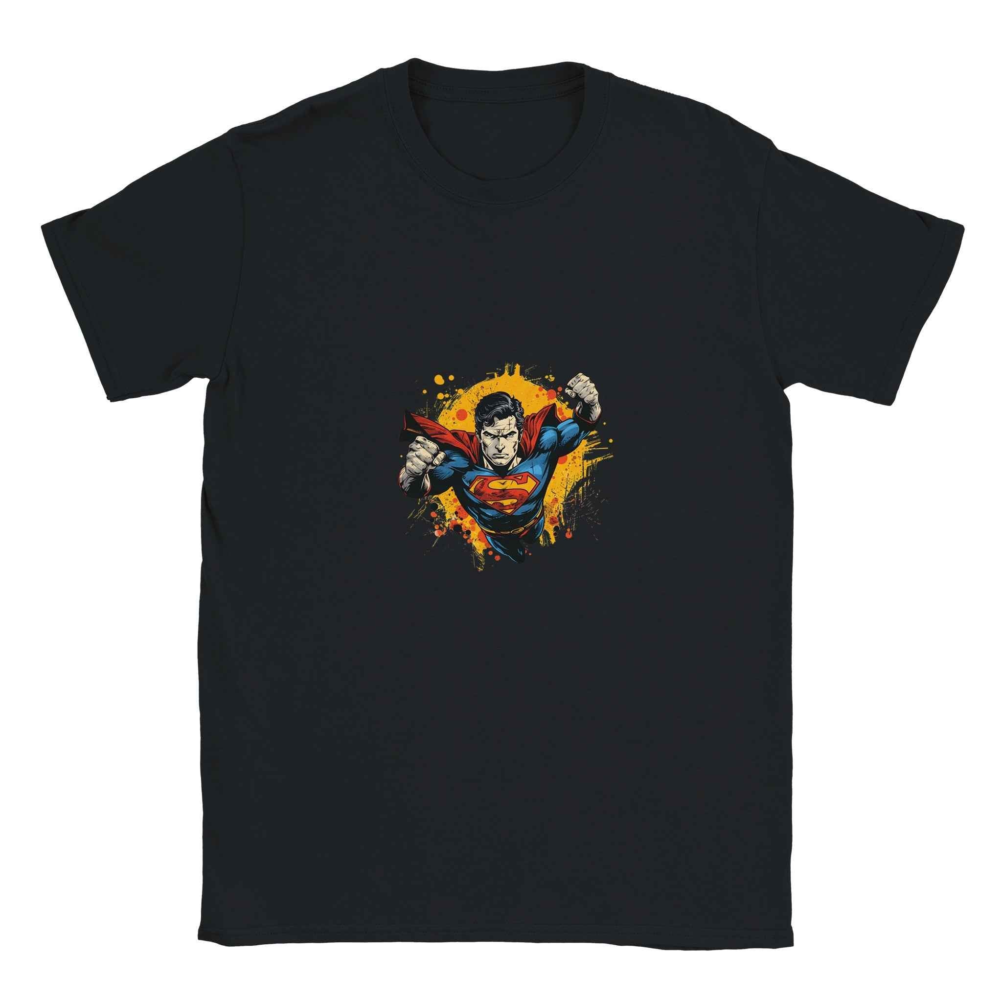 Superman Action Stance T-Shirt – Heroic Comic-Inspired Graphic Tee in Multiple Colors