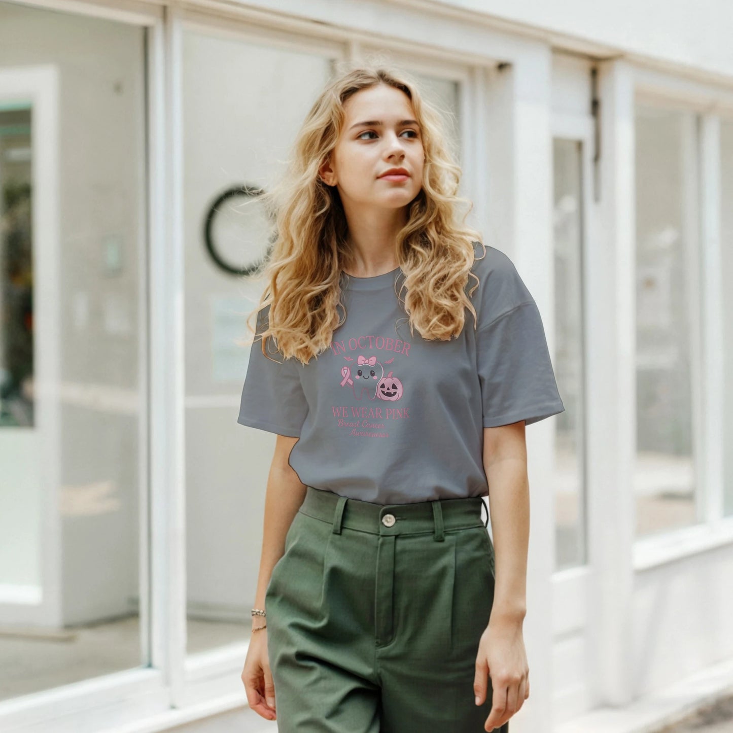 In October We Wear Pink Breast Cancer Awareness Dental Shirt - F4 Custom Prints