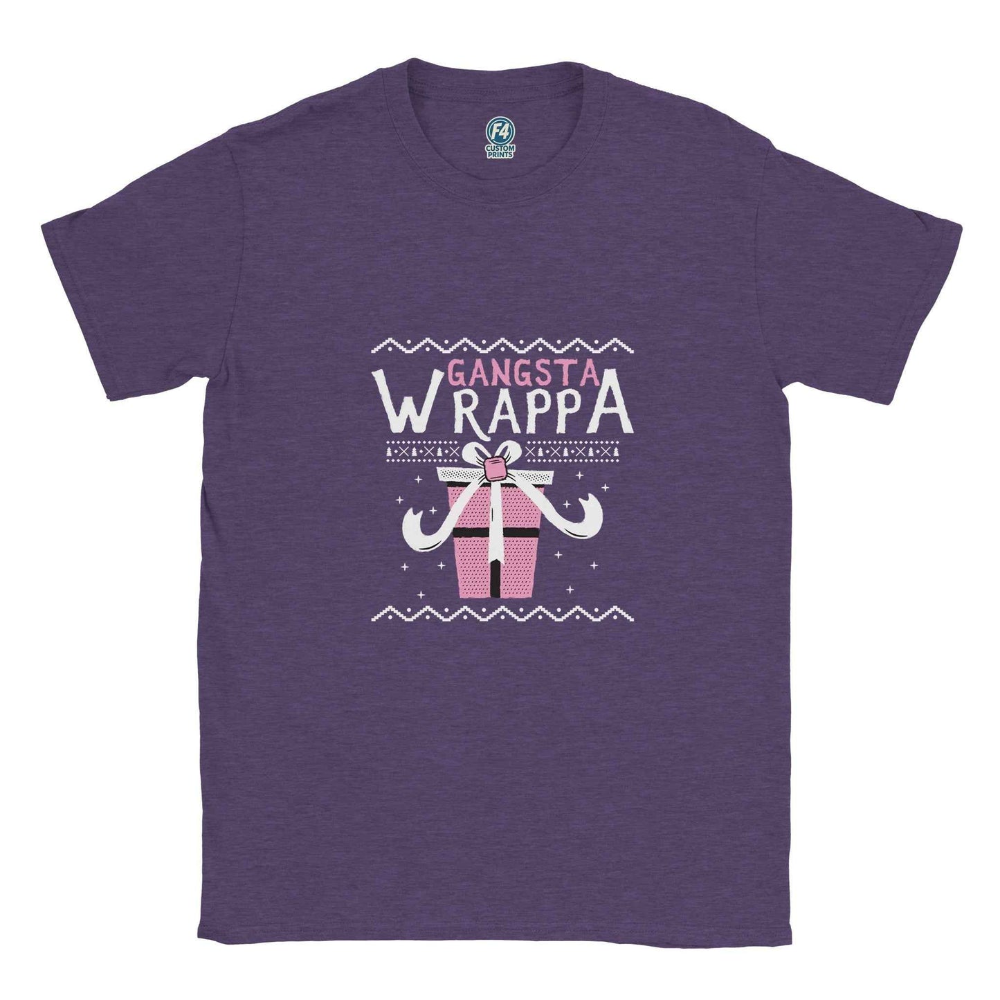 Gangsta Wrappa Christmas Tee – Humorous Holiday Graphic Shirt in a Range of Colors