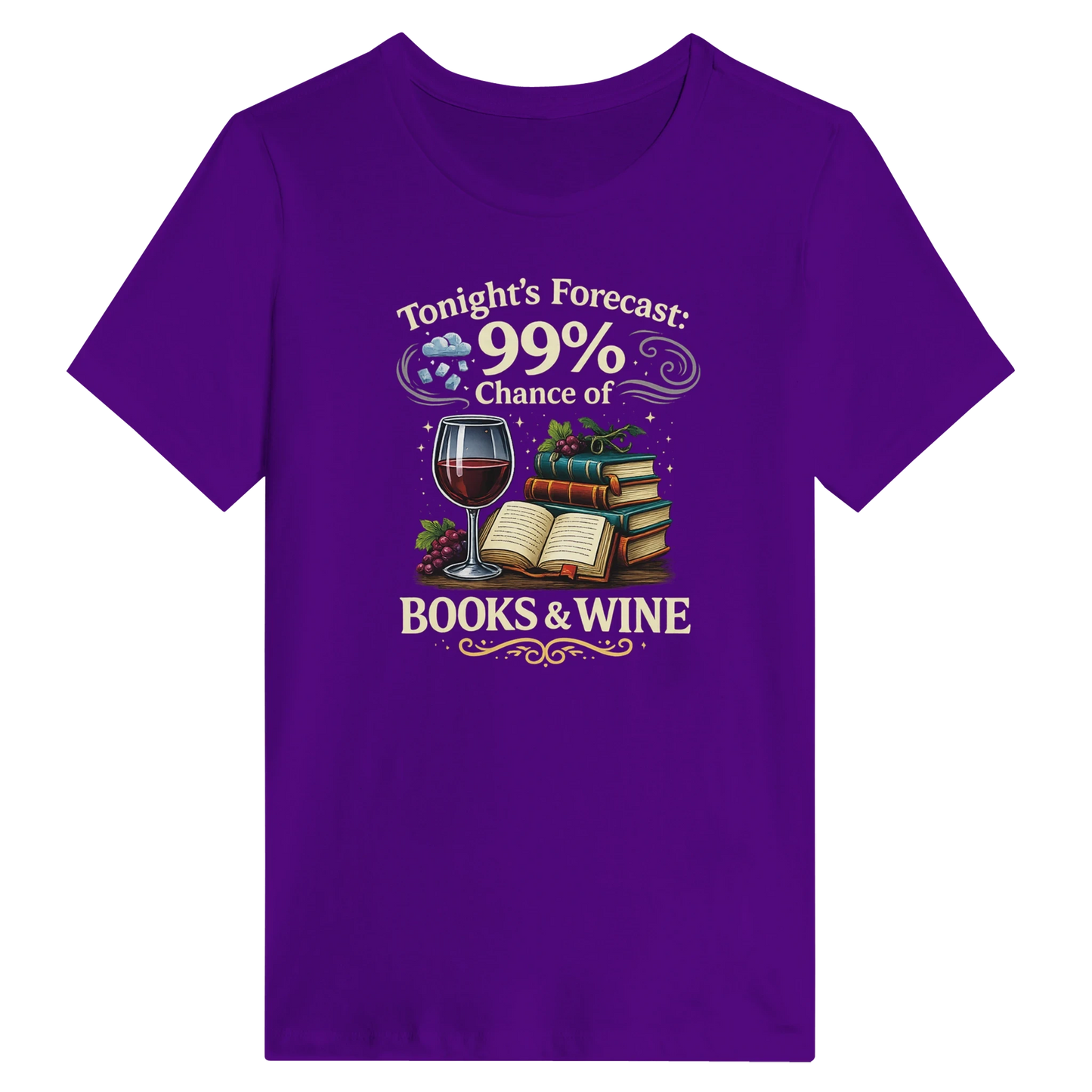 Women’s Tonight’s Forecast Books and Wine T-Shirt