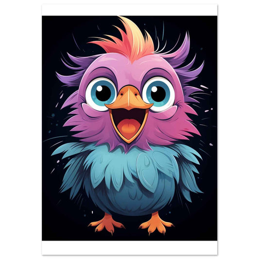 Chirpy Chick Poster – Vibrant Cartoon Bird Wall Art (Multiple Sizes Available)