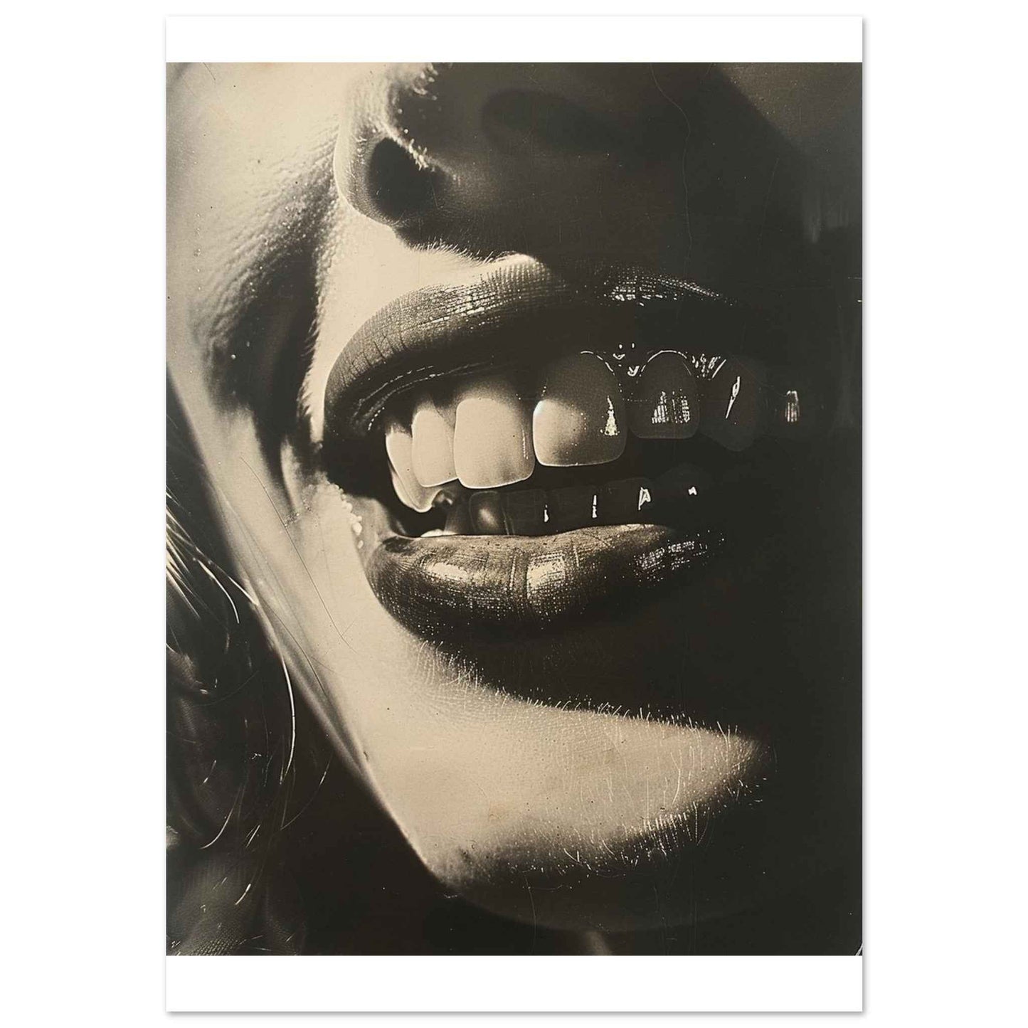 "The Smile" Poster – Captivating Noir Glamour Wall Art (Multiple Sizes Available)