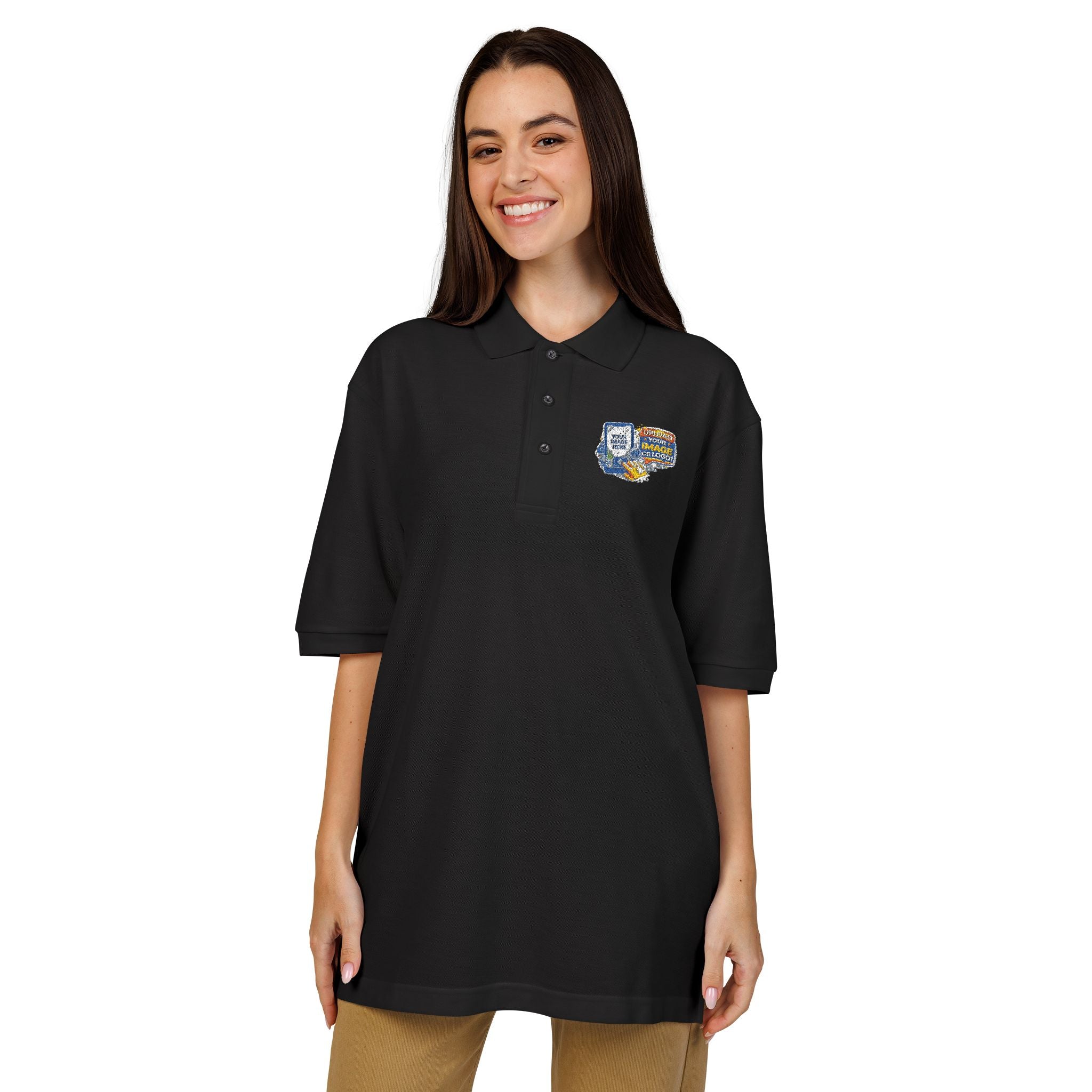 Custom Embroidered Polo-Upload your own Logo/Image