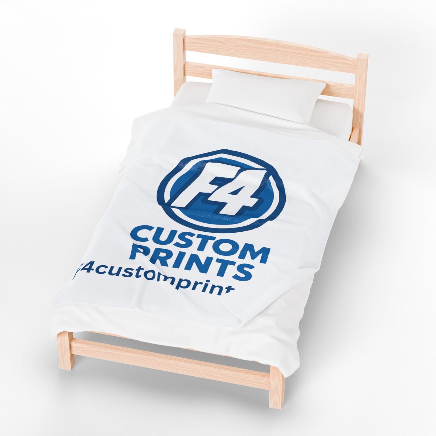 Custom Image Velveteen Plush Blanket | Personalized Blankets by F4